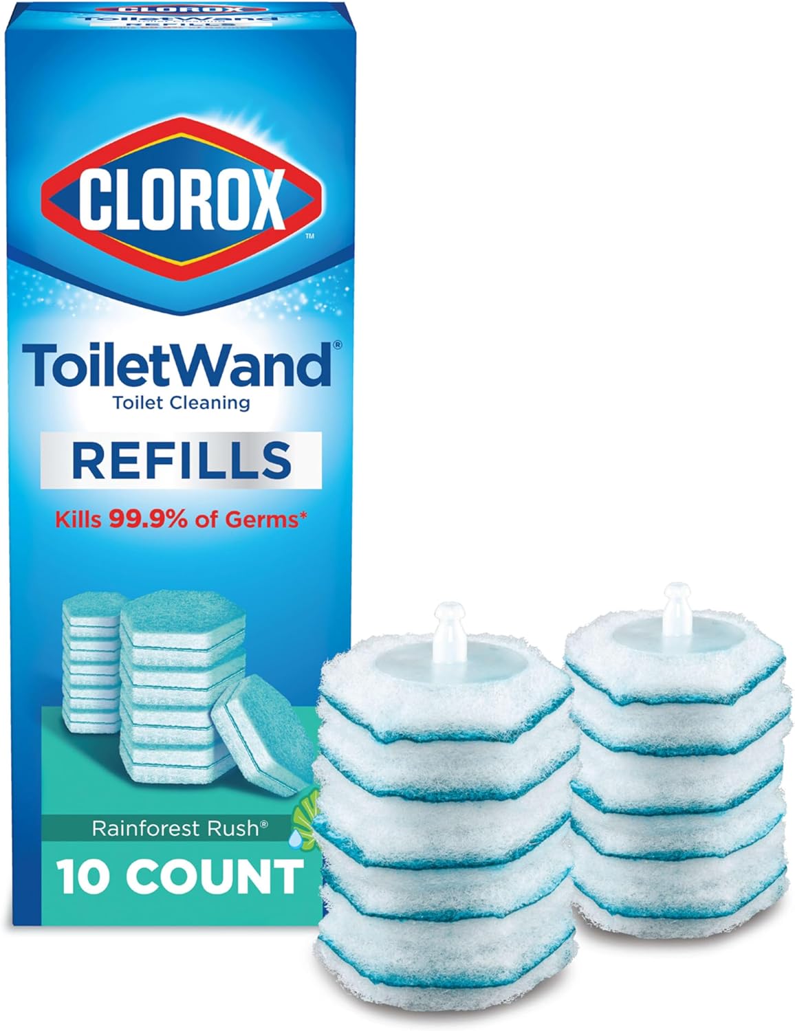 Clorox ToiletWand Refill Heads - Rainforest Rush 10 Count 1