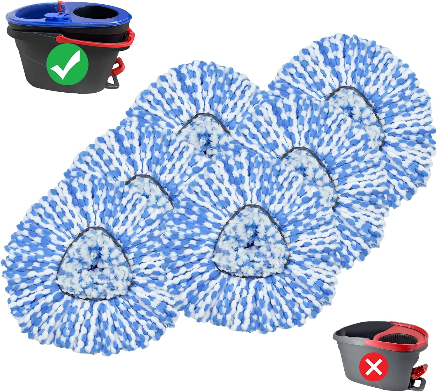 DLAIMI 6-Pack Spin Mop Replacement Heads 1