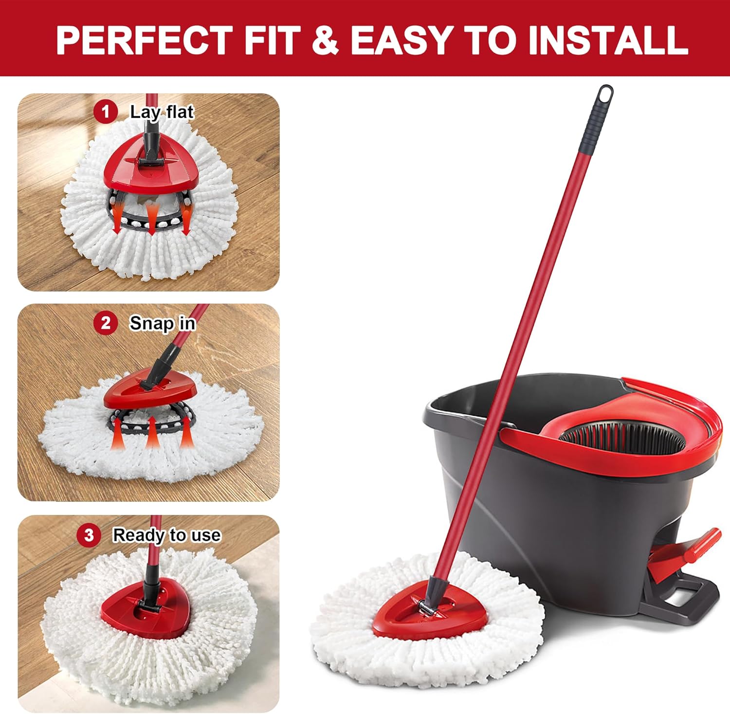 Tidy Monster O-Ceda Easy Wrin Spin Mop Replacement 8-Pack