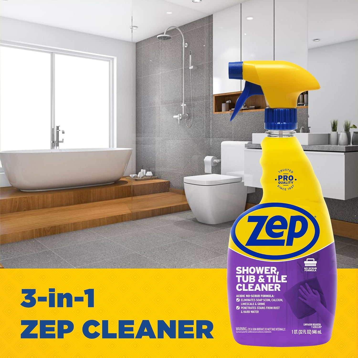 Zep 32 oz Tub Tile Cleaner Case of 4 No Scrub Formula