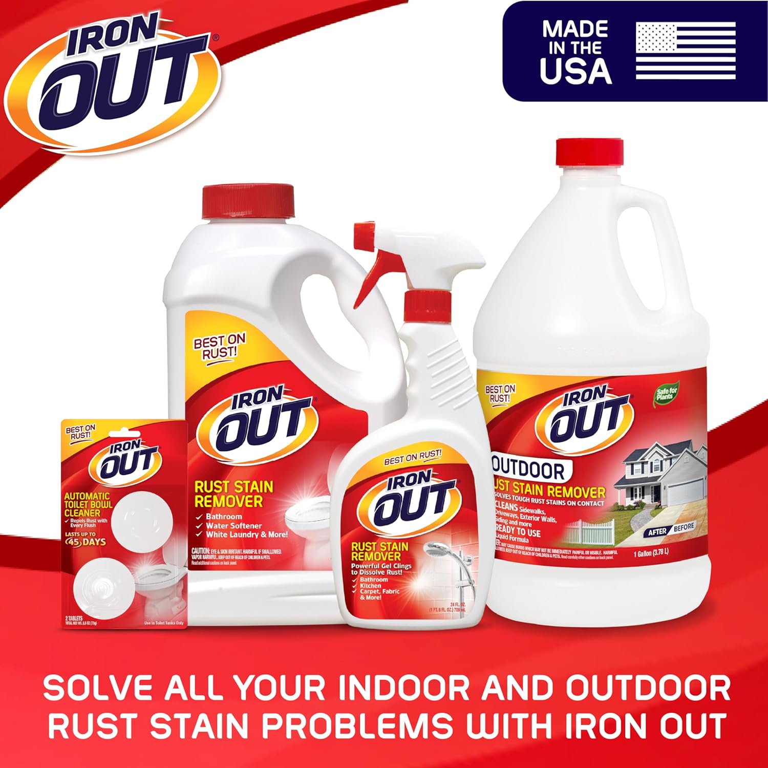 IRON OUT Rust Stain Remover Spray Gel 24 Ounces