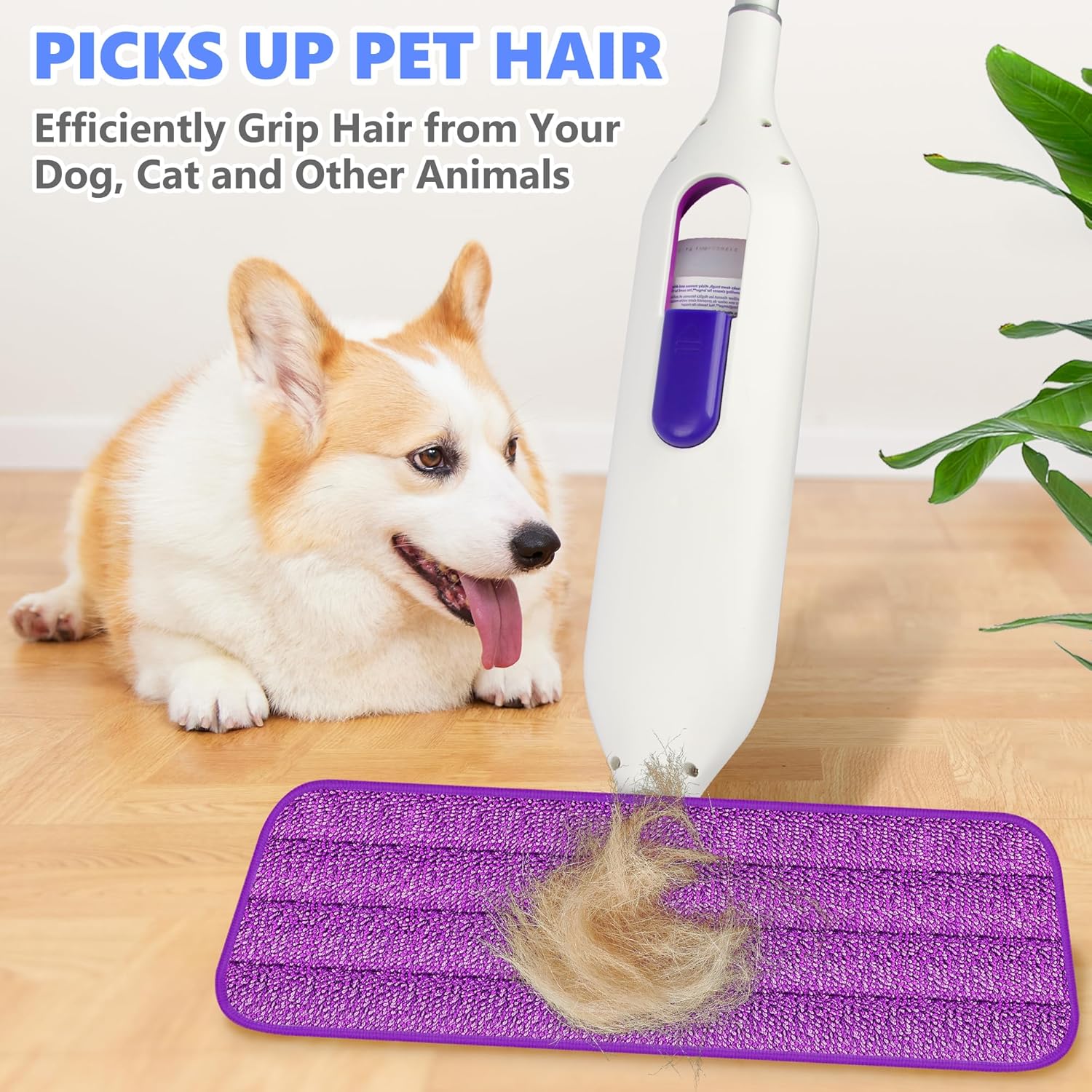 TRAV-ROUND Reusable Mop Pads 5 Pack Purple 153 x 51 inch