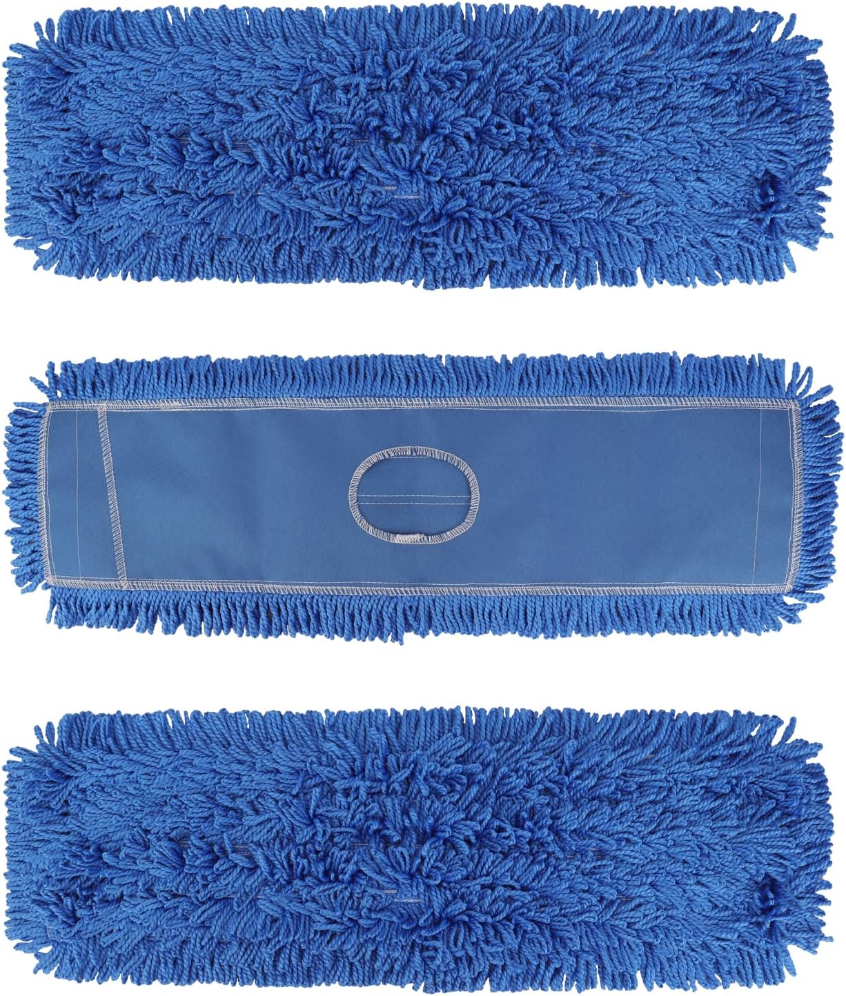 24 Inch Microfiber Dust Mop Head Replacement 3 Pack Blue