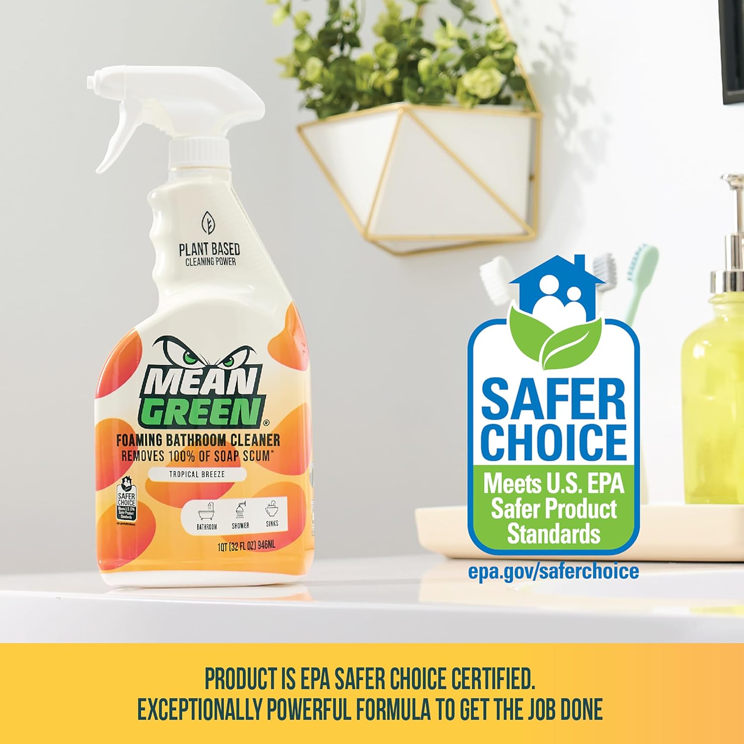 Mean Green Non-Concentrated Bathroom Cleaner Tropical Breeze 32 Ounce 1
