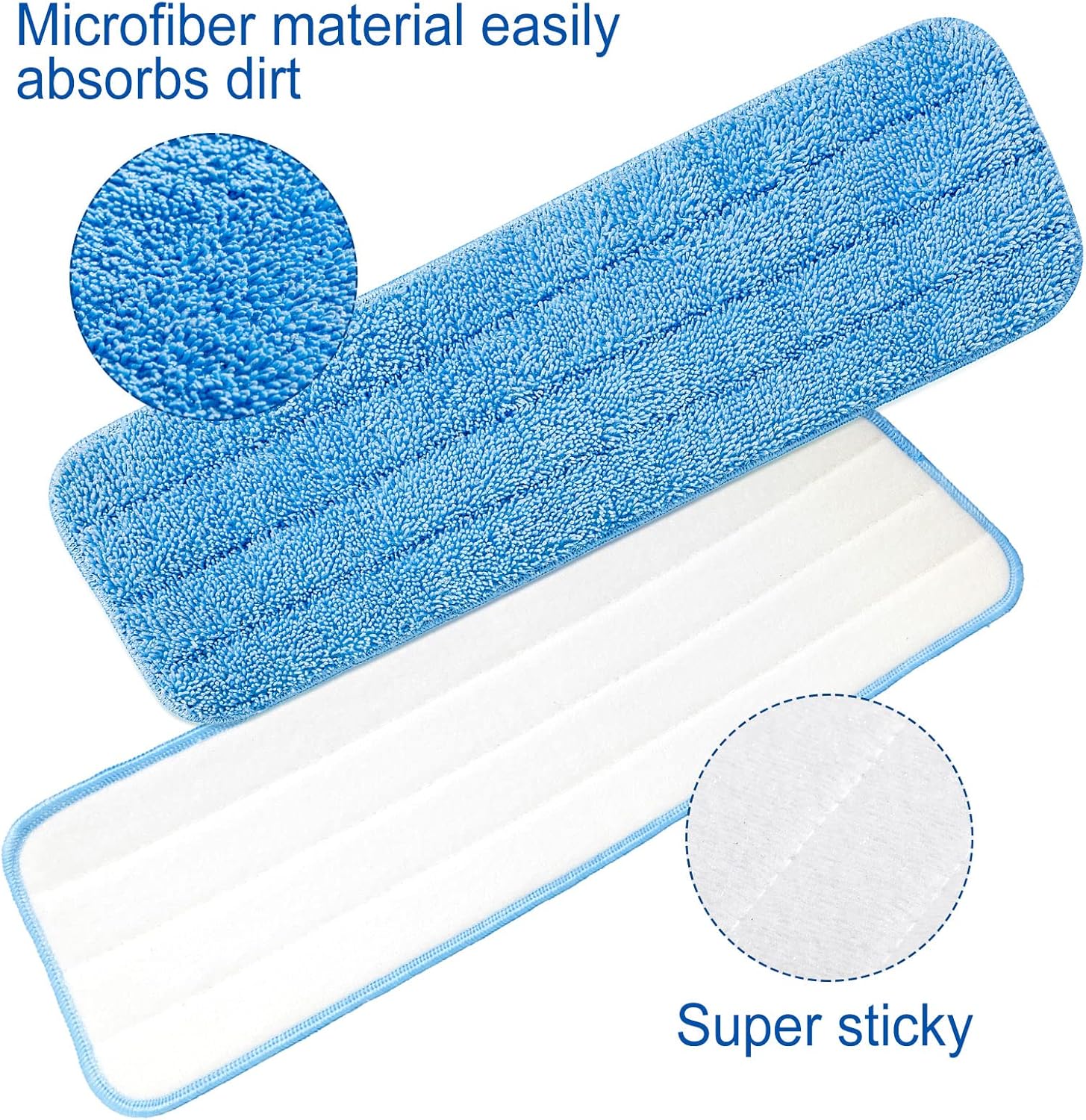 40-Pack Microfiber Mop Pads Reusable Cleaning Heads