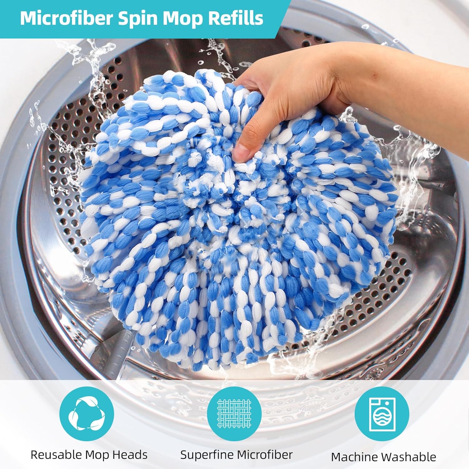 6 Pack Spin Mop Heads Replacement for O ceda RinseClean 2