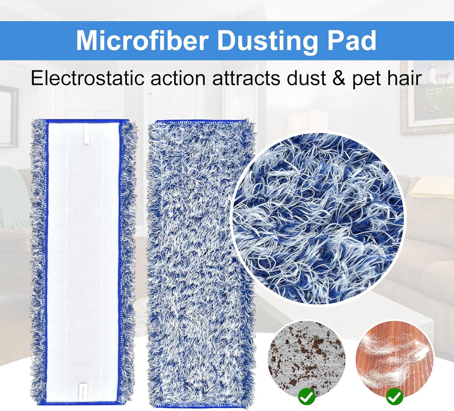 DLAIMI 8 Pack Mop Pads for Hardwood and Hard Floors