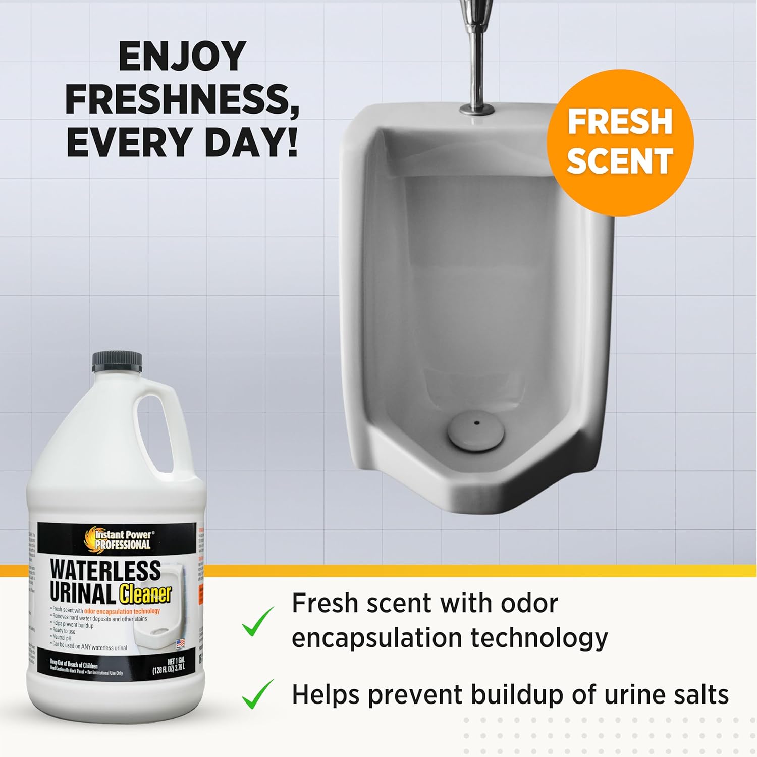 Instant Power Professional Waterless Urinal Cleaner - 1 Gallon