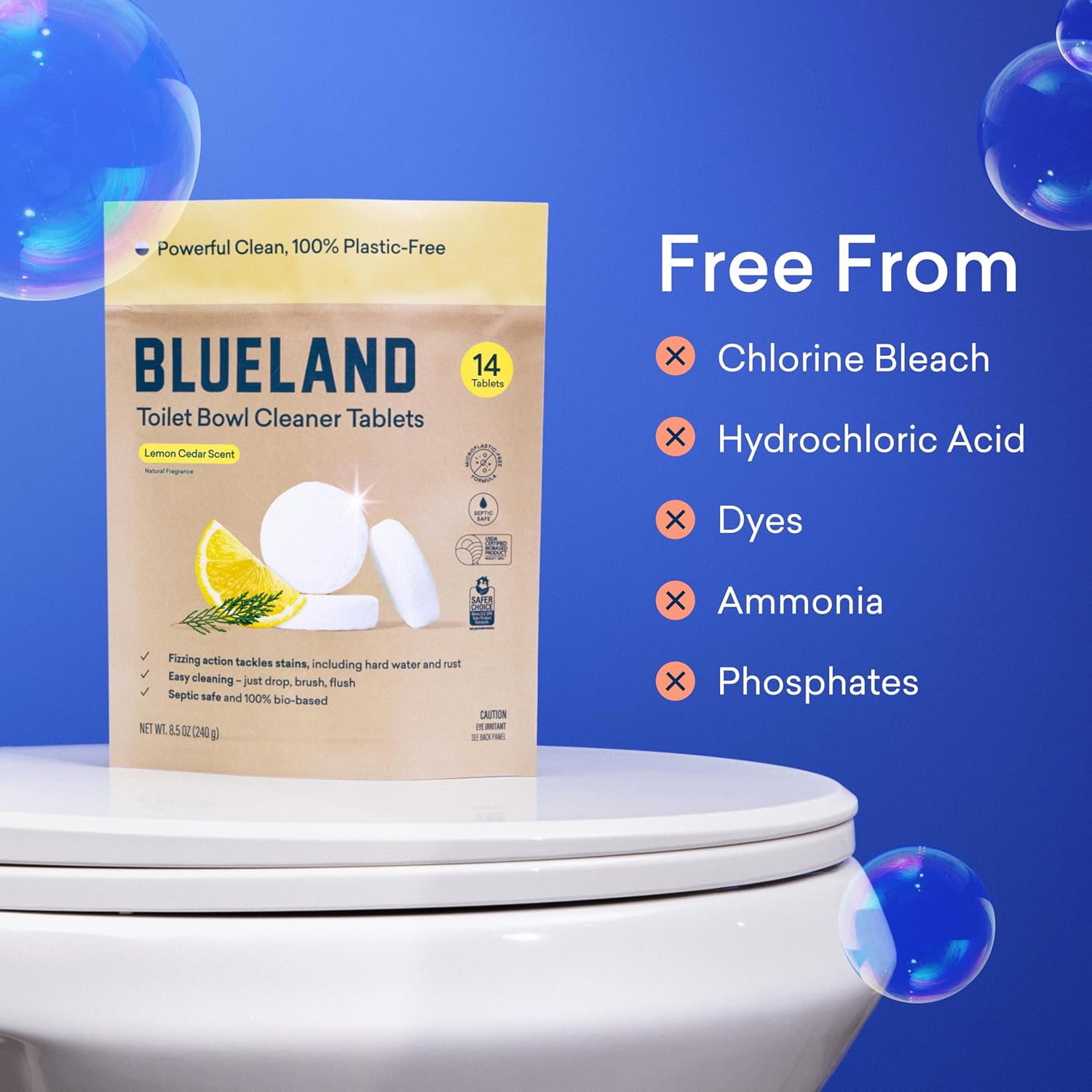 Blueland Toilet Bowl Cleaner Tablets 14 Count Starter Set