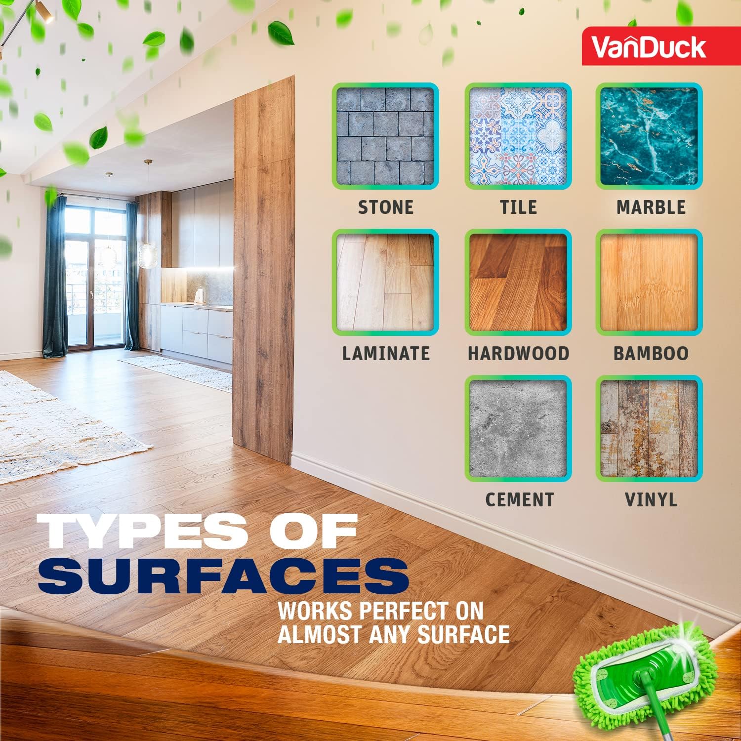 VanDuck Dust Mop Refill 2 Pack - Pet Floor Cleaning