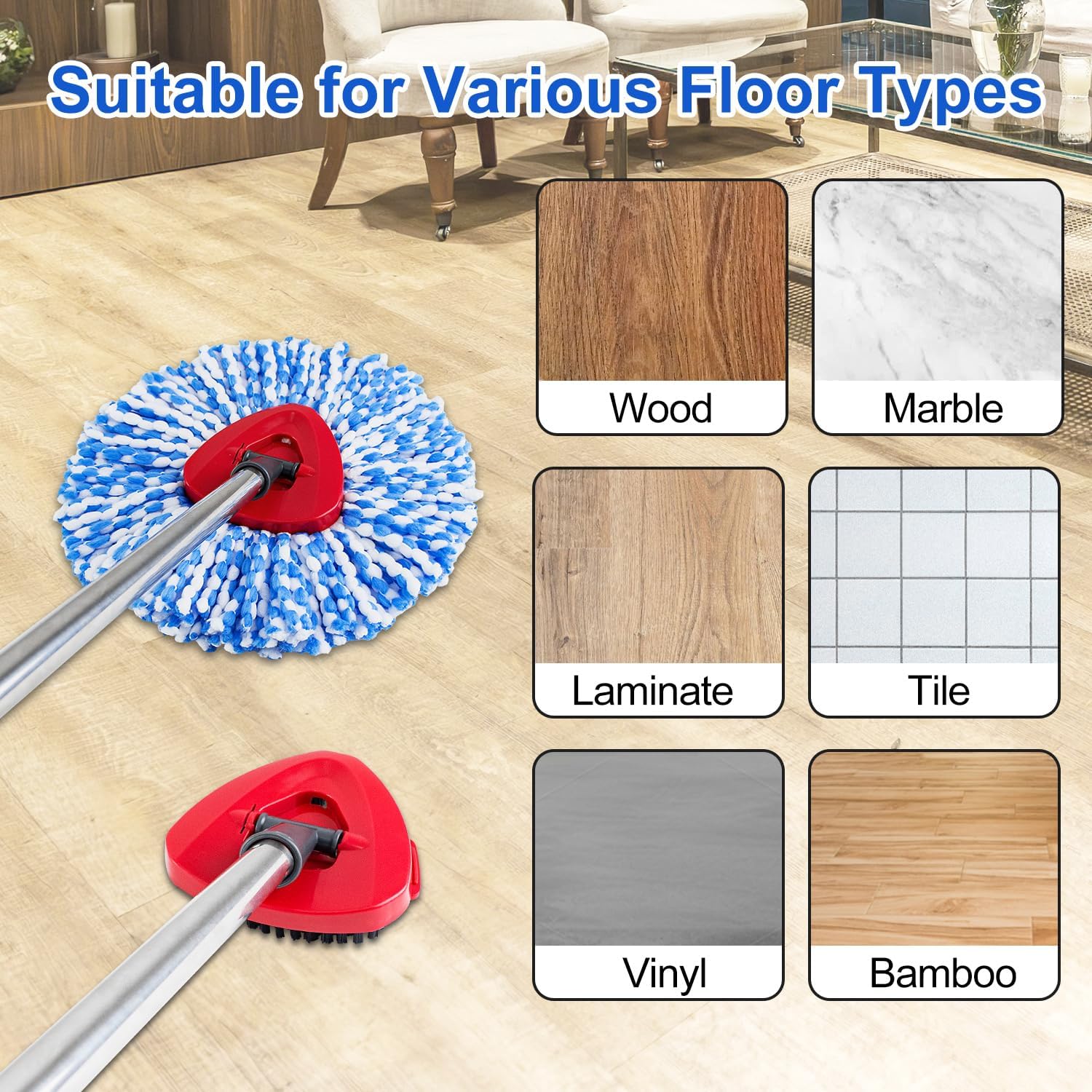 GFRED Spin Mop Replacement Set for O Ceder 2-Tank System