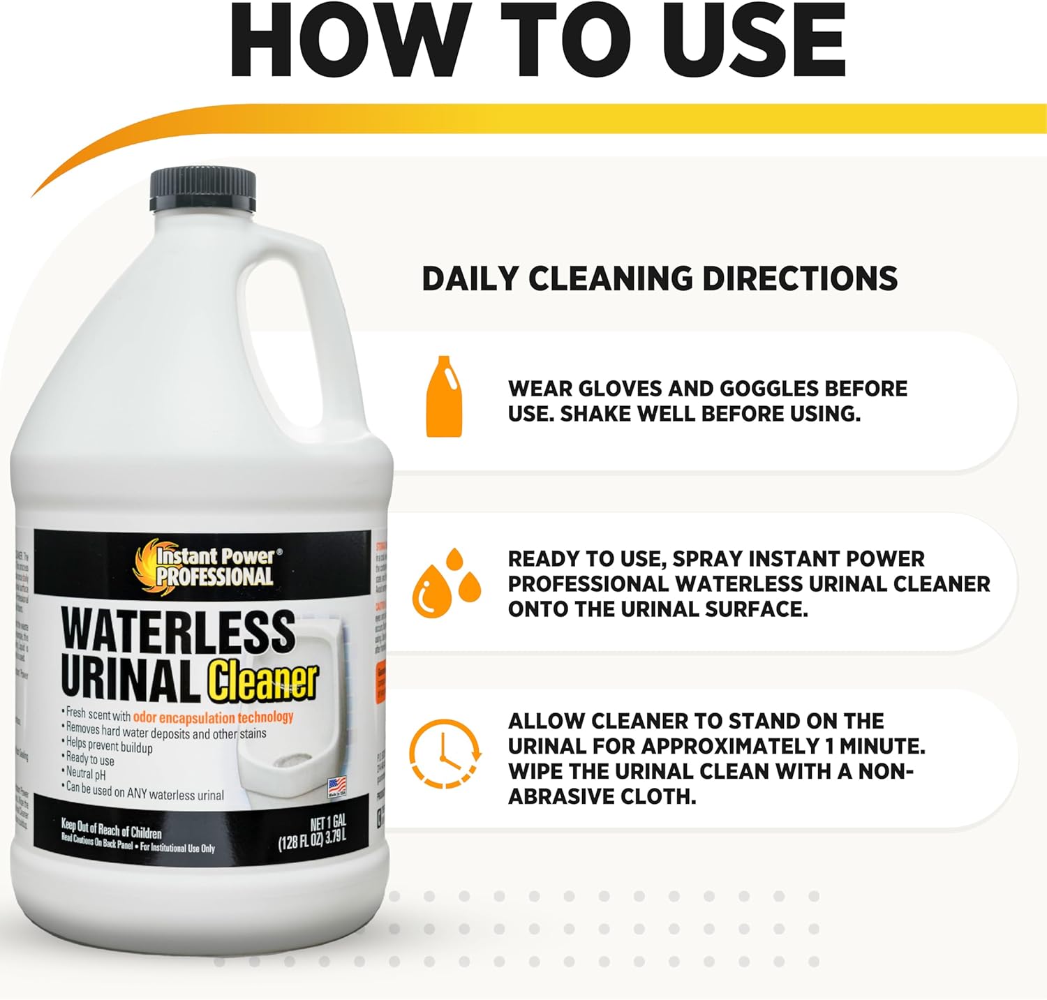 Instant Power Professional Waterless Urinal Cleaner - 1 Gallon