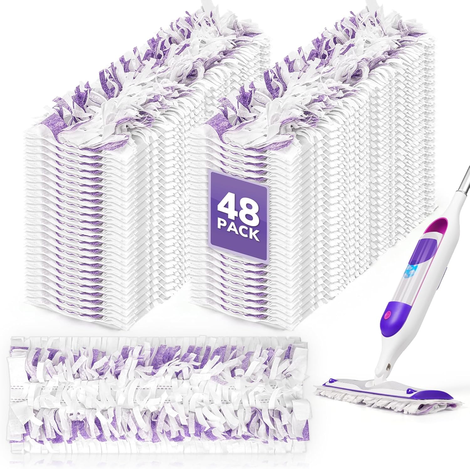 AIR U 48-Pack Swiffer Power Mop Refills Unscented 14-Layer Replacement Pads