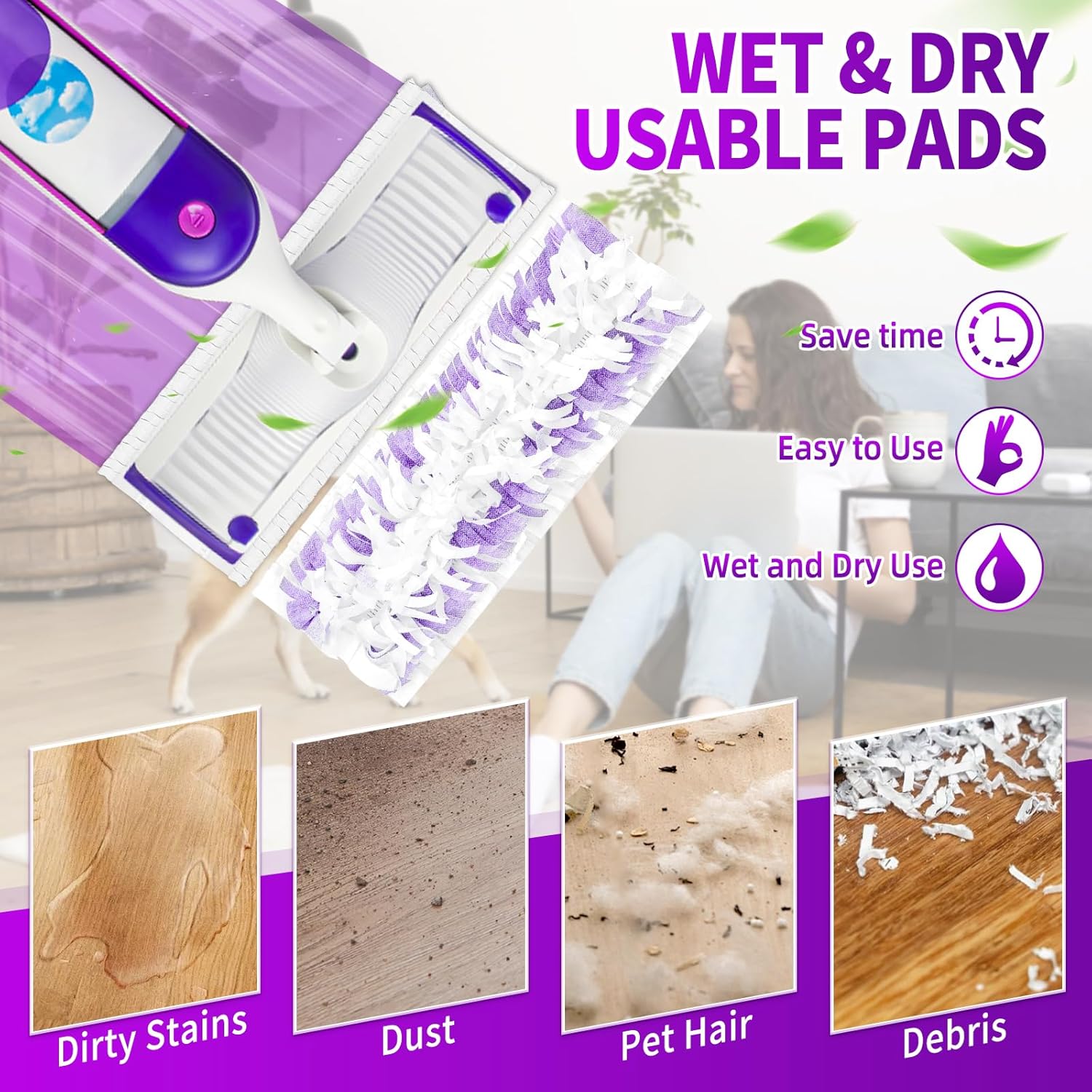 Aicipow 25 Count Swiffer Power Mop Replacement Pads