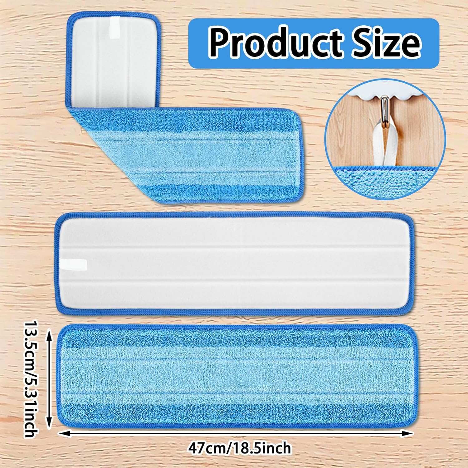 4 PCS Microfiber Mop Pads for Hardwood Floors