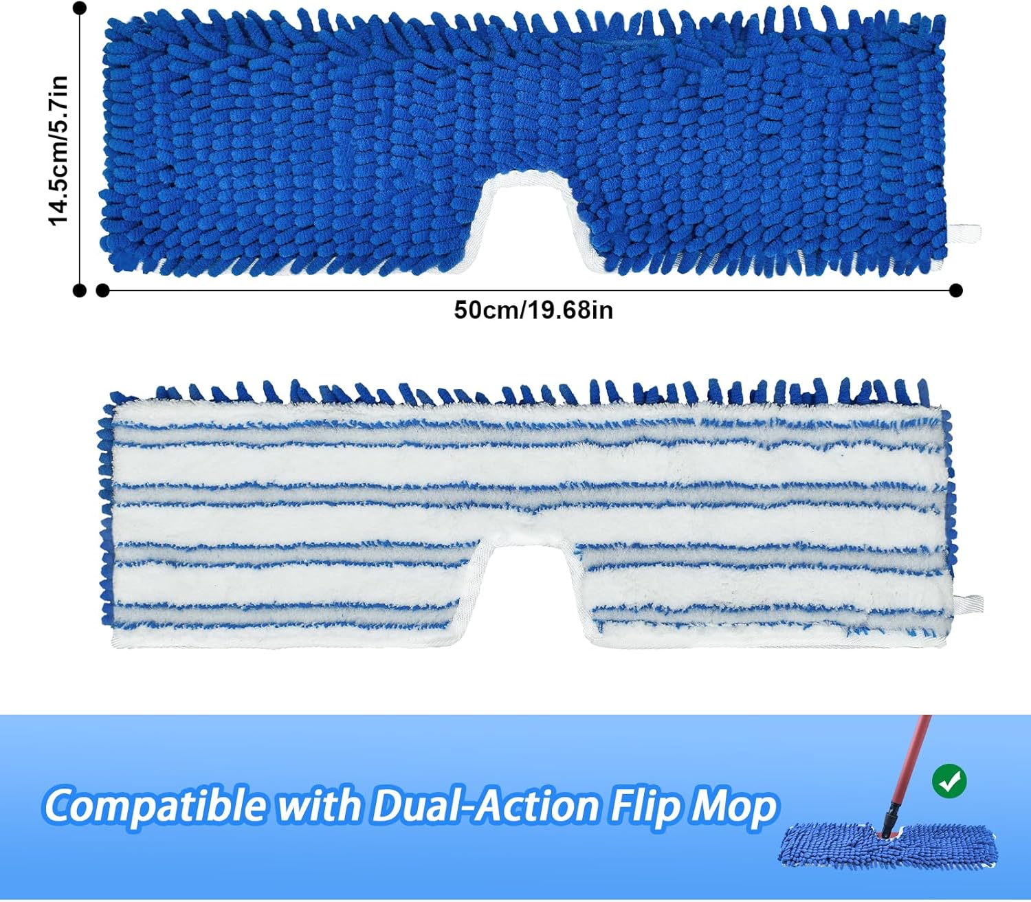 4 Pack Mop Heads for O-cedar Dual-Action Flip Mop