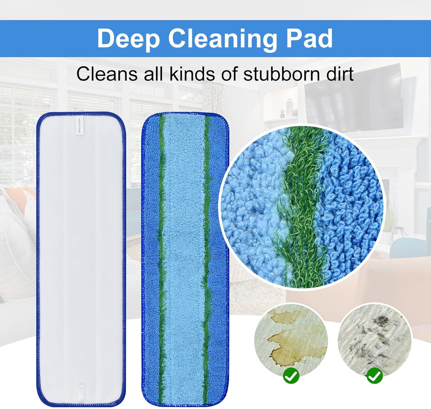 DLAIMI 8 Pack Mop Pads for Hardwood and Hard Floors