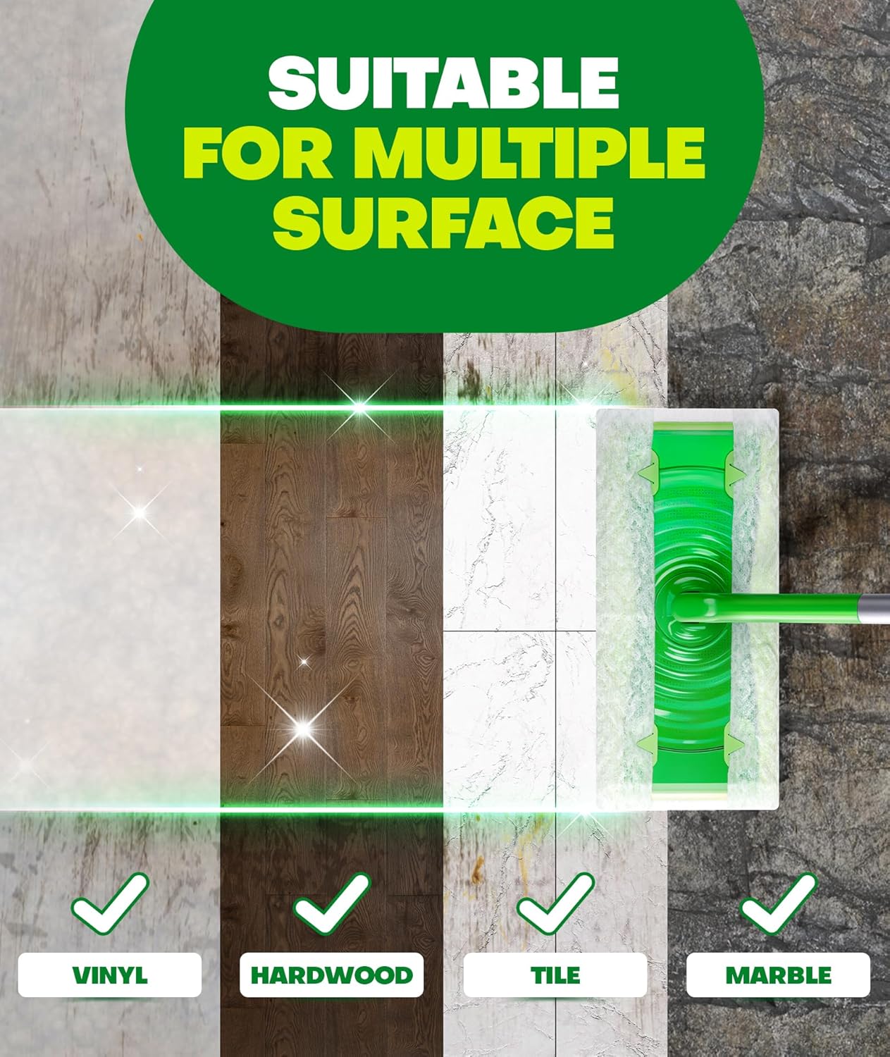 Domudy 60 Count Dry Sweeping Cloths Refills for Swiffer 1