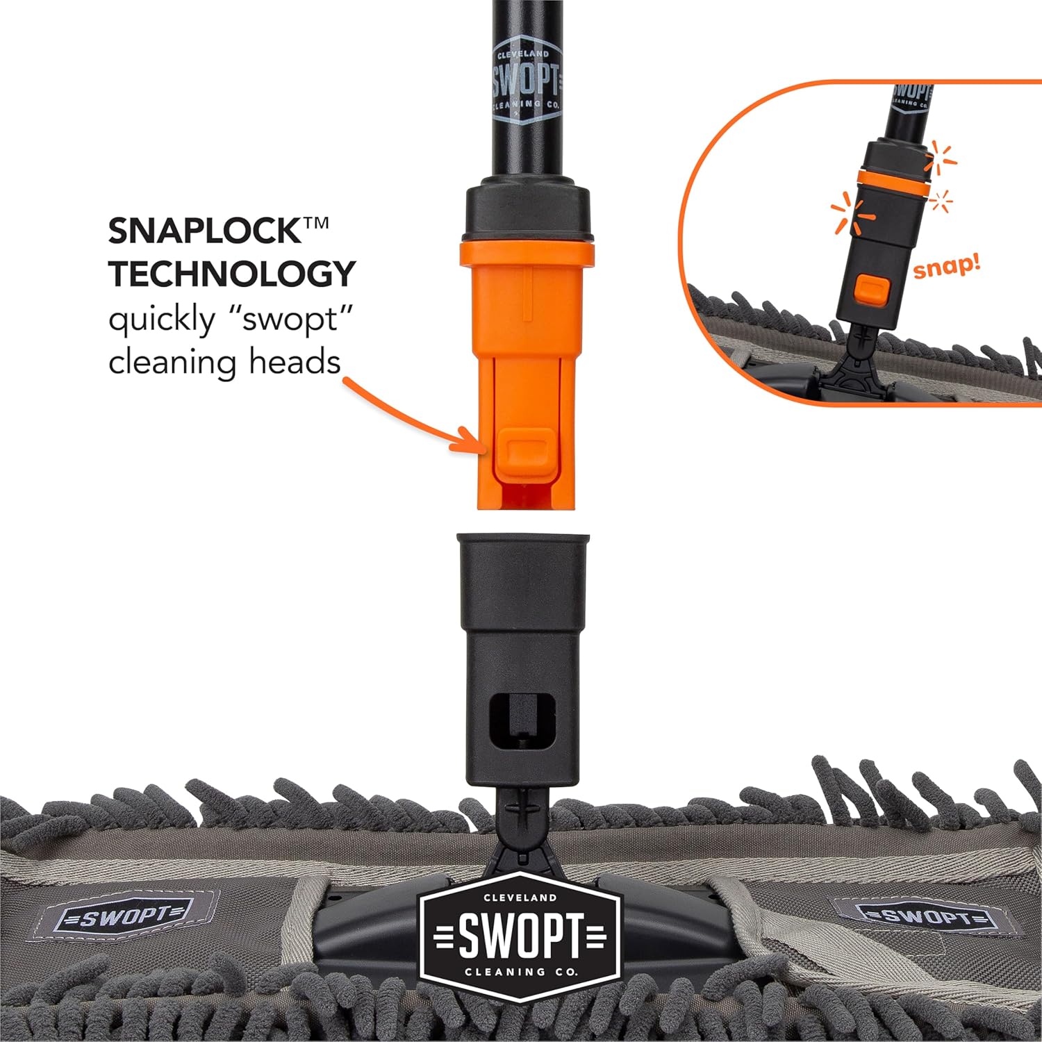 SWOPT 48 Standard Steel Handle - Interchangeable Cleaning System