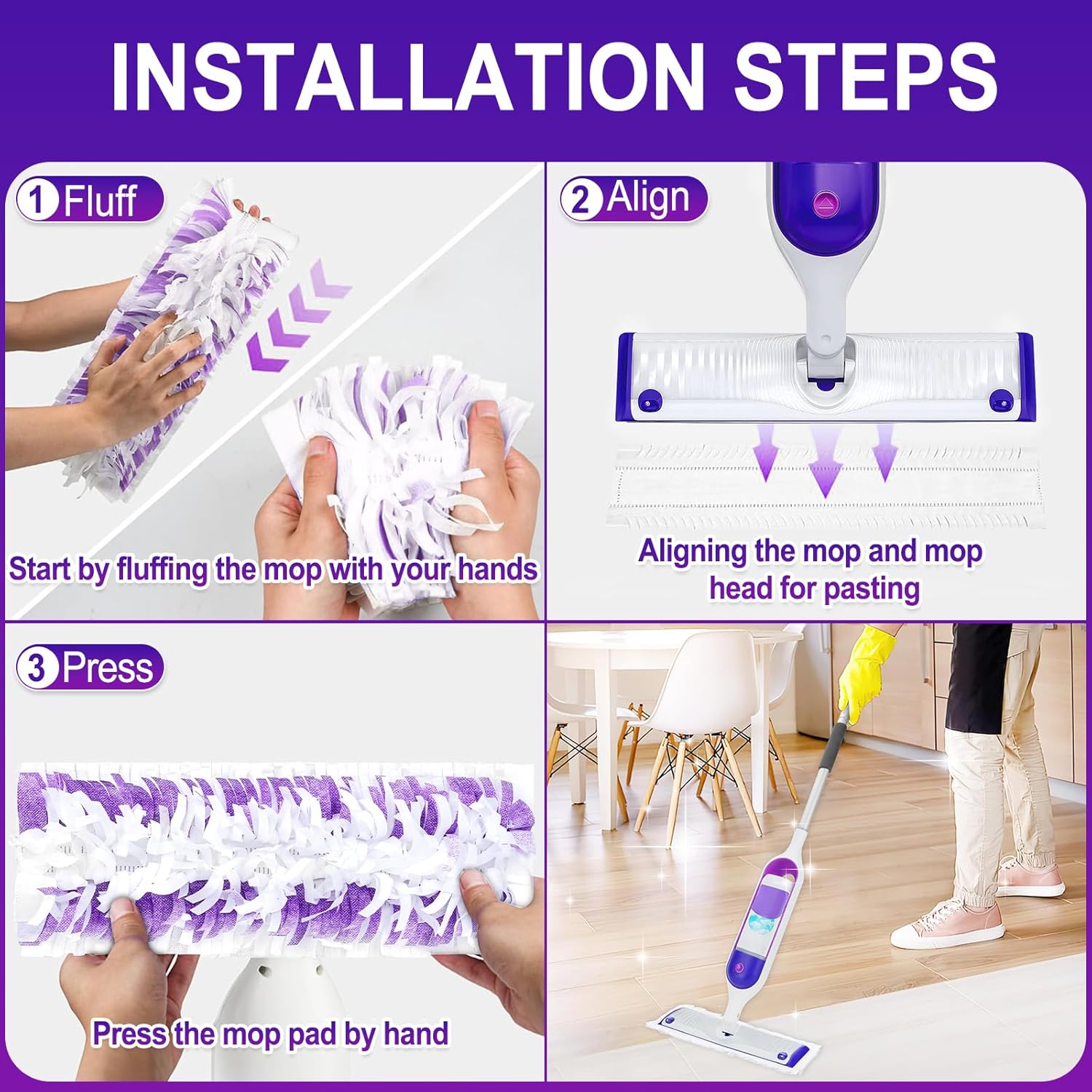 Cafonil Power Mop Pads Refills 25 PCS Multi-Surface