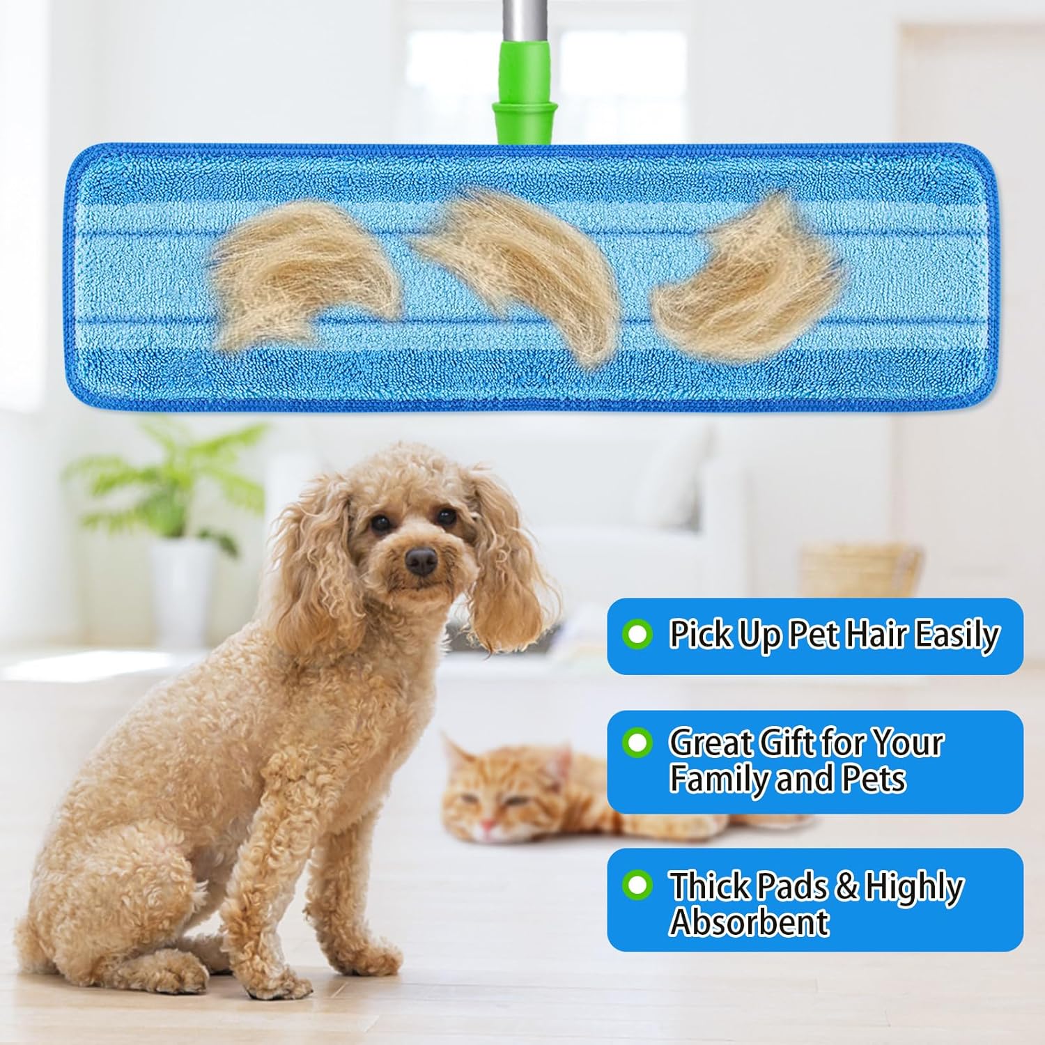 4 PCS Microfiber Mop Pads for Hardwood Floors
