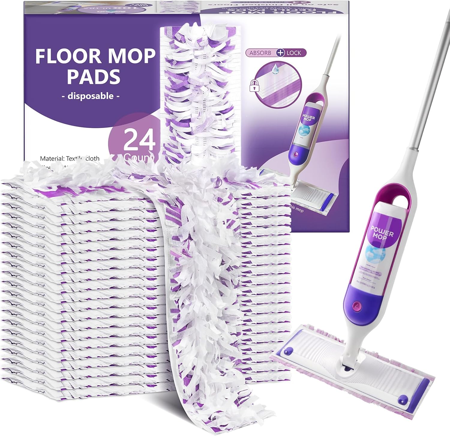 Kukident Power Mop Refills 24 Count Multi-Surface Safe
