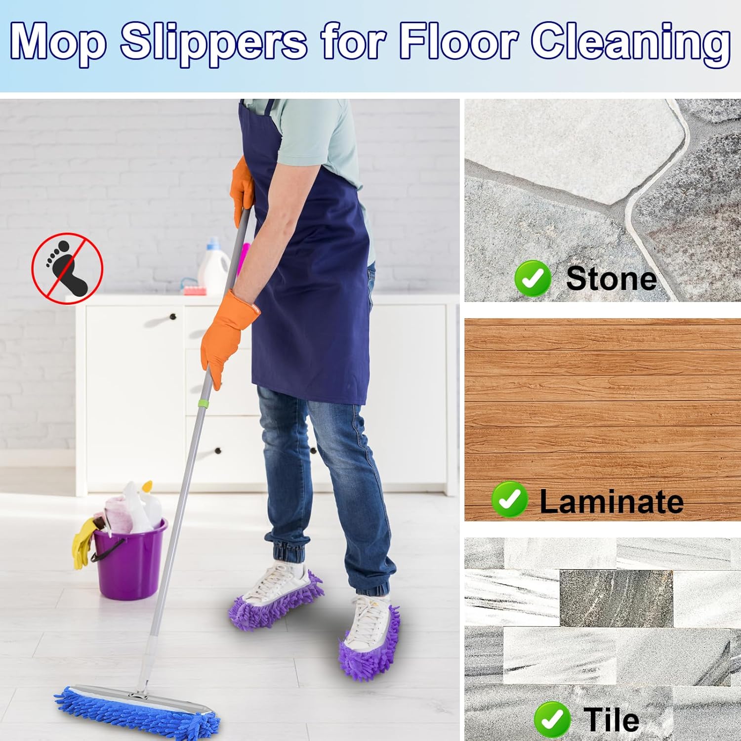 Cosywell 10 PCS Mopping Slippers for Floor Cleaning