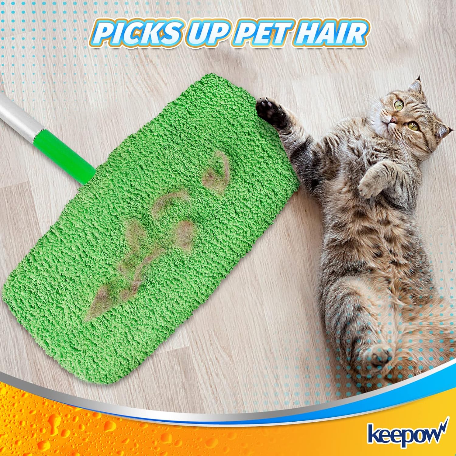 KEEPOW 8 Pack Reusable Mop Pads for Swiffer