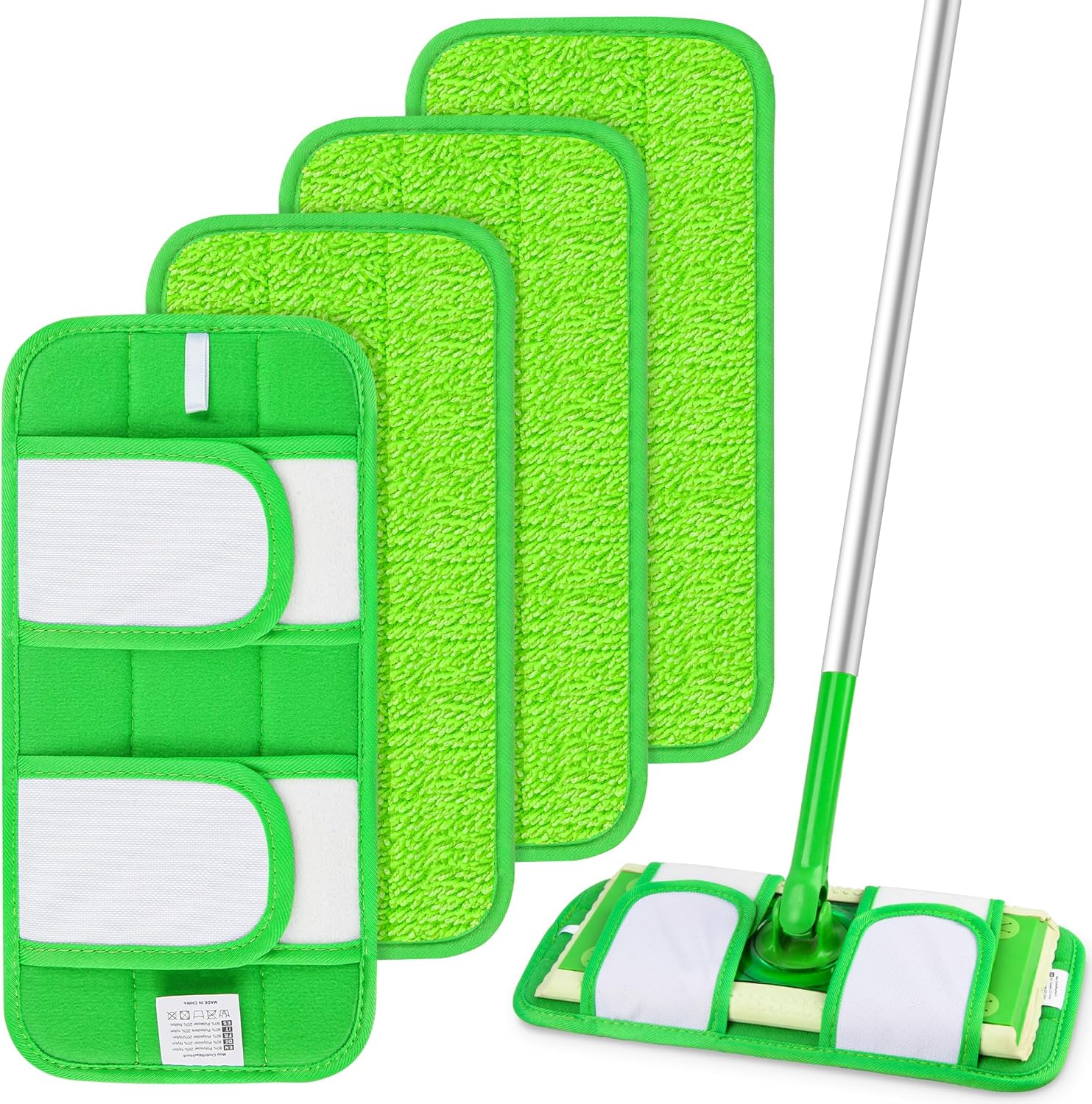 UMAYCOOL Microfiber Mop Pads 4 Pack Wet Dry Reusable