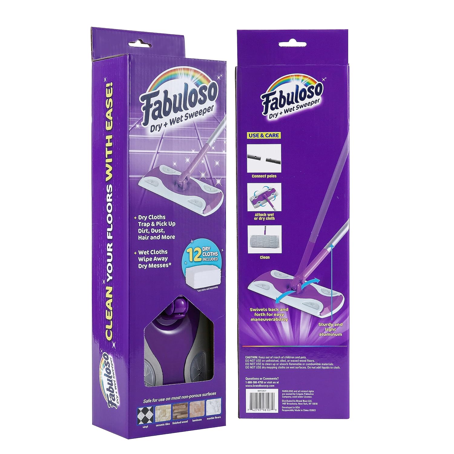 Fabuloso Dry and Wet Sweeper with 12 Dry Cloths