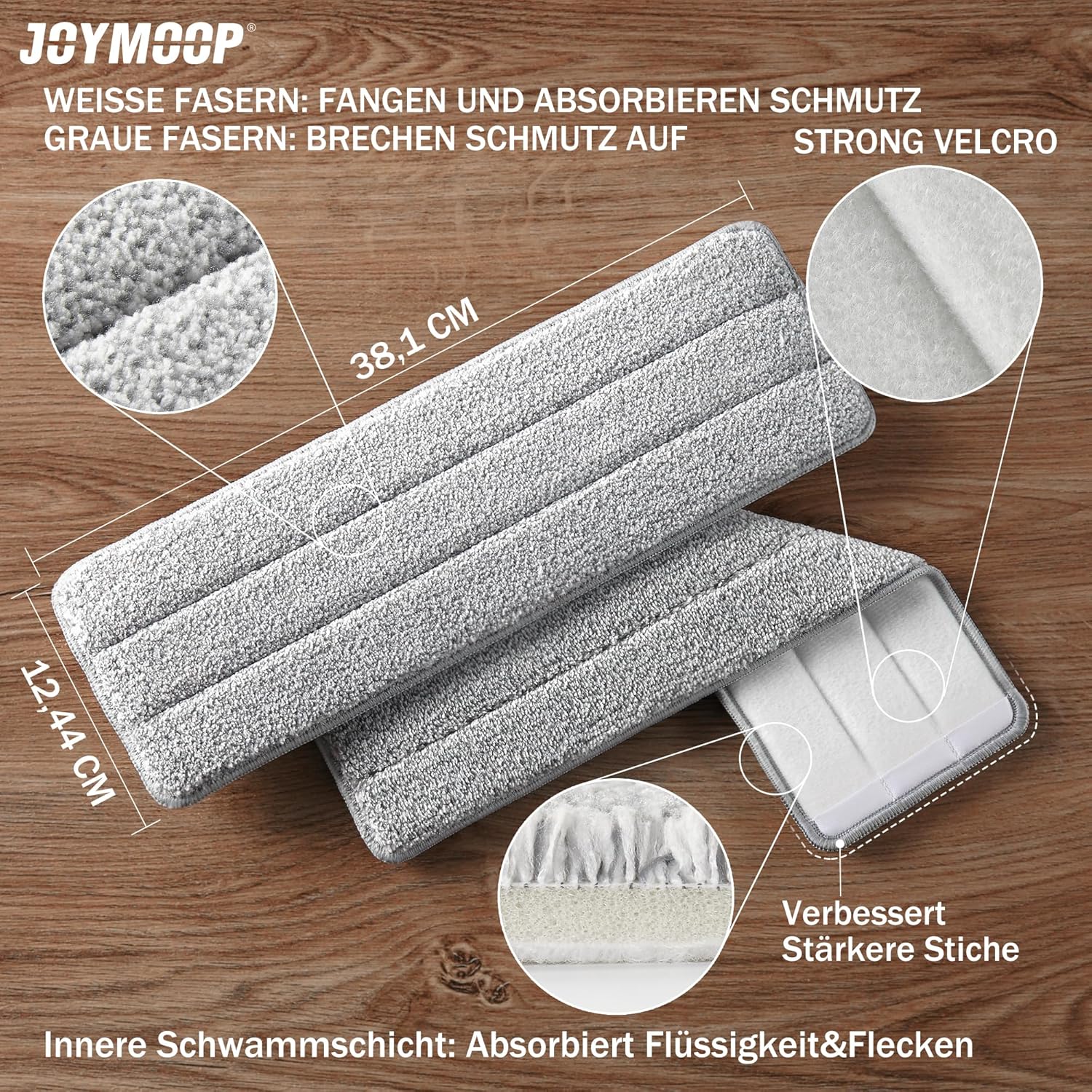 JOYMOOP 13 Mop Head Replacement with Microfiber Pad