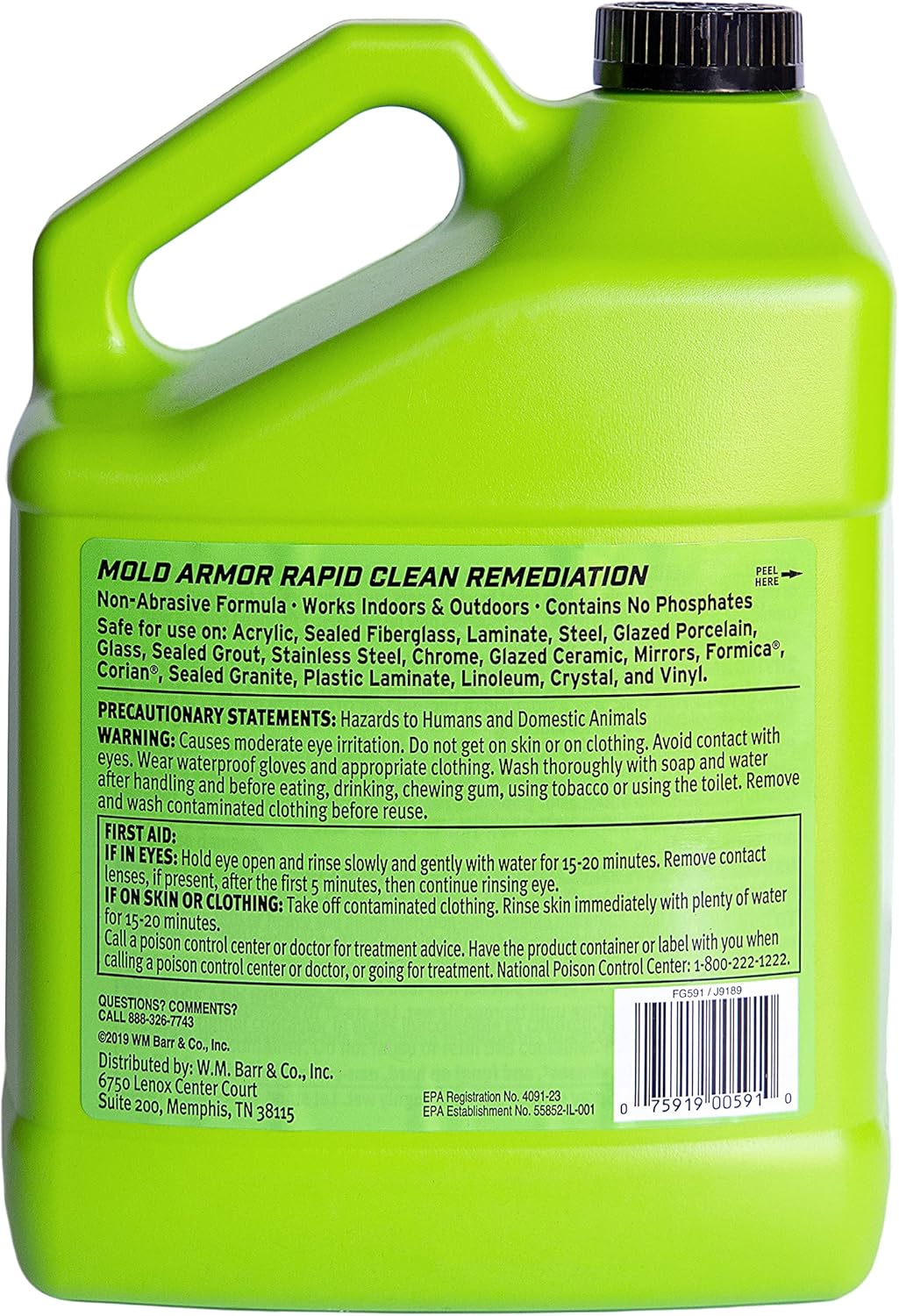 Mold Armor Rapid Clean Remediation 1 Gallon - Kills Mold Mildew Prevents