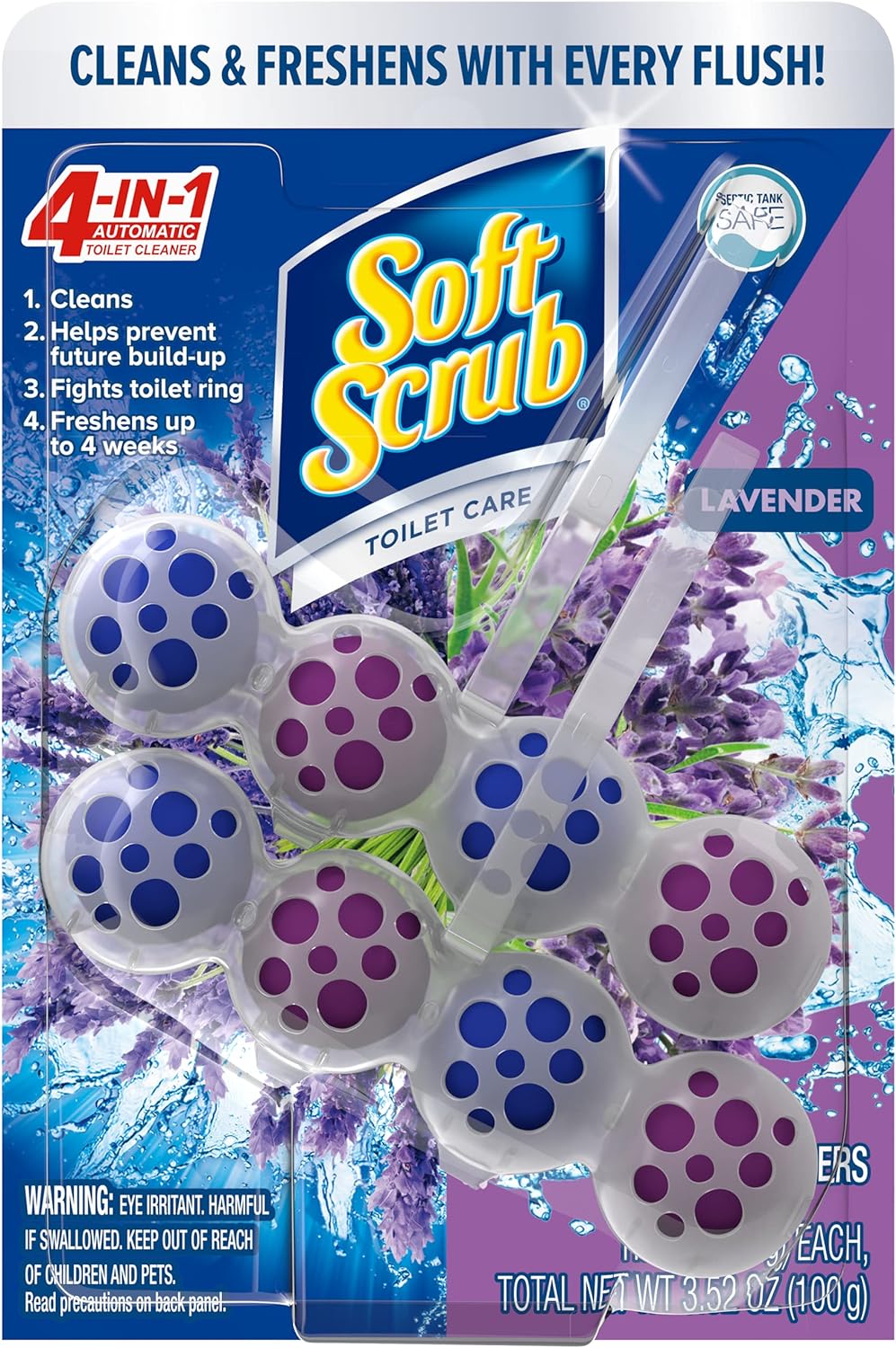 Soft Scrub 4-in-1 Rim Hanger Toilet Cleaner 2 Count Lavender Scent
