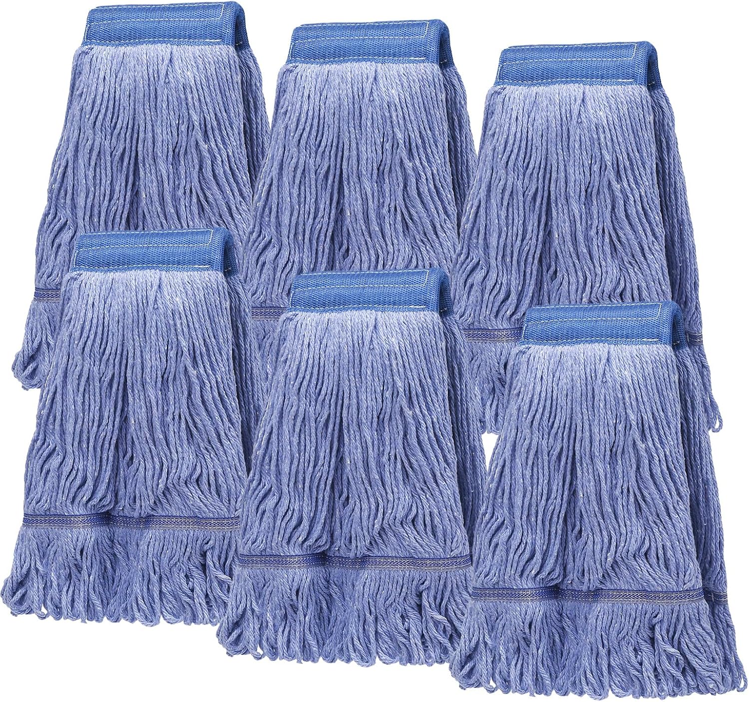 Pack of 6 Heavy Duty Blue String Mop Refill Heads