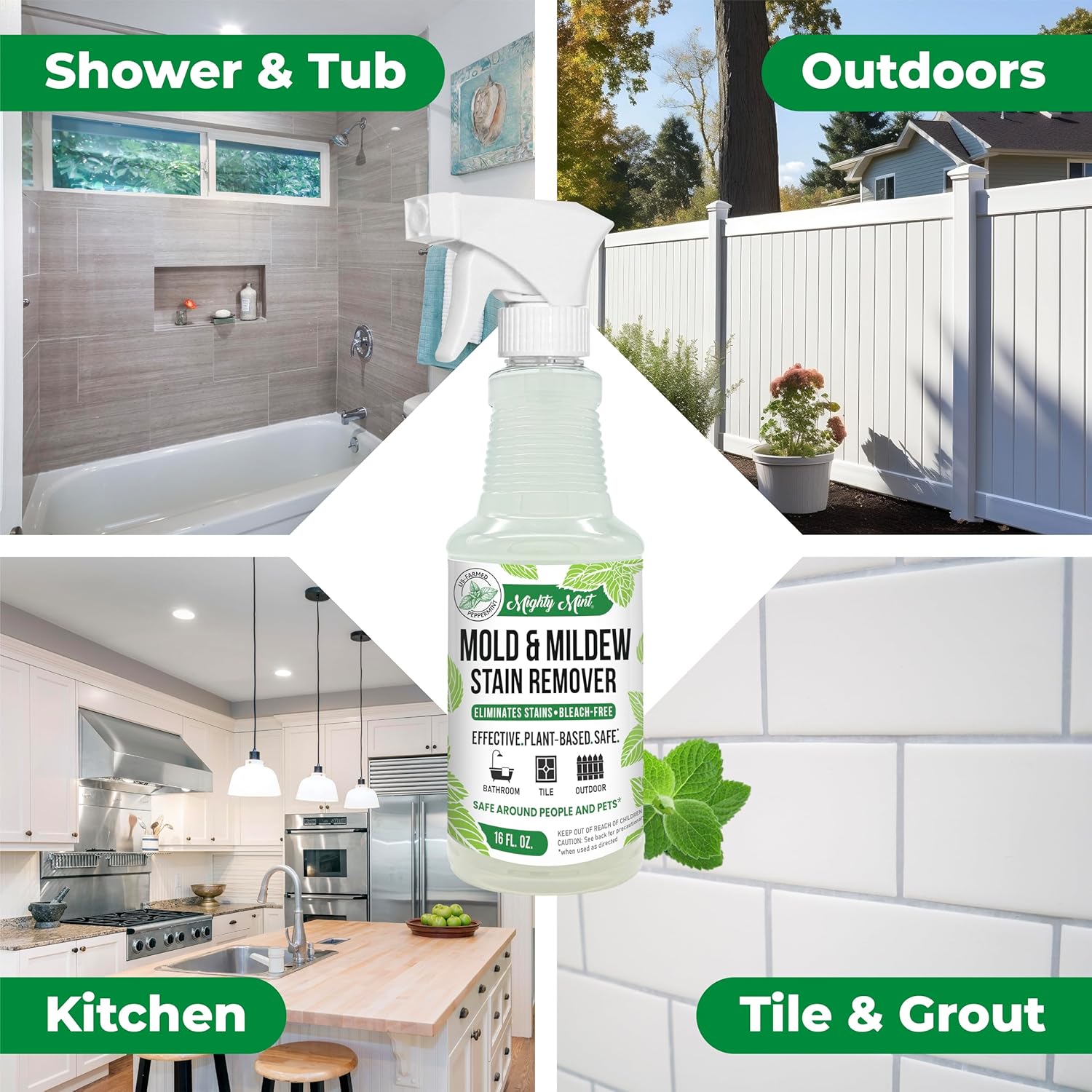 Mighty Mint Mold Mildew Stain Remover Spray 16oz
