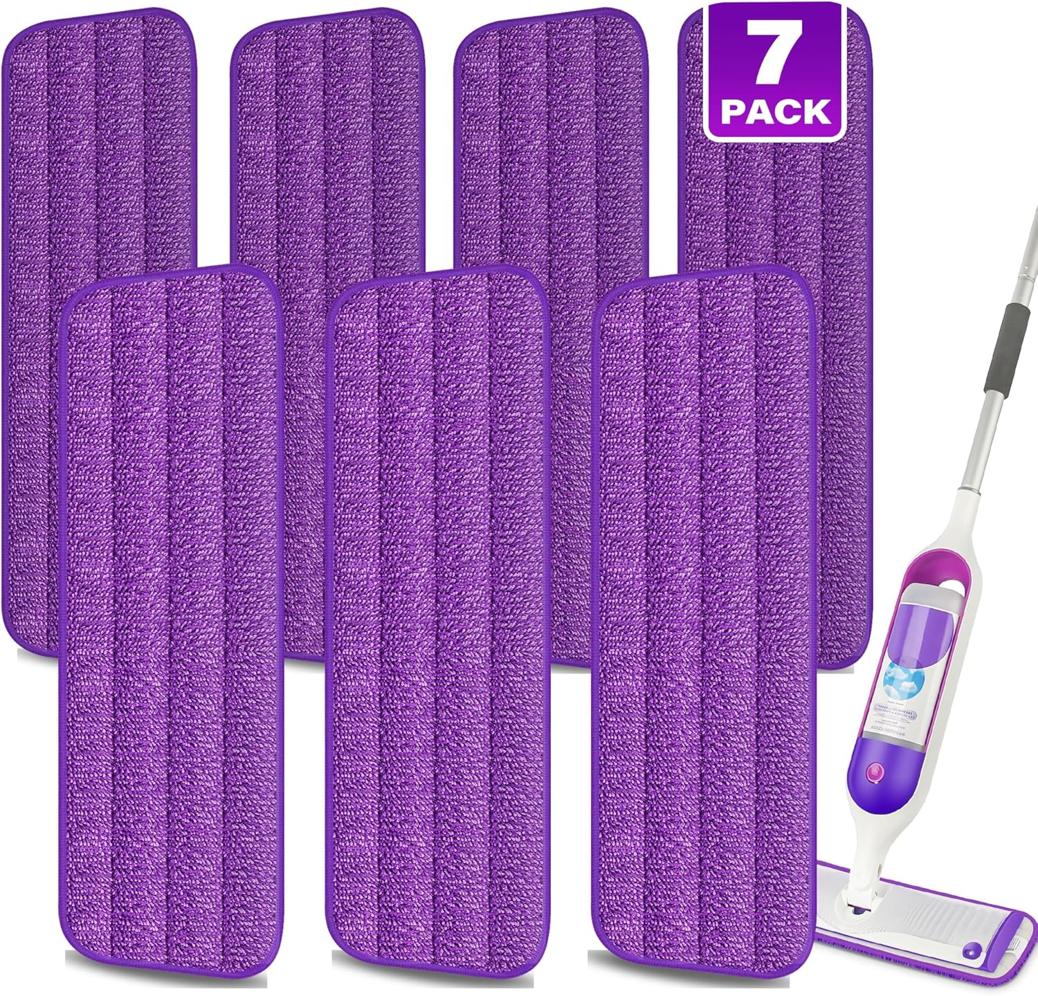 7 Reusable Mop Pads for Swiffer PowerMop - MEXERRIS Microfiber Refills