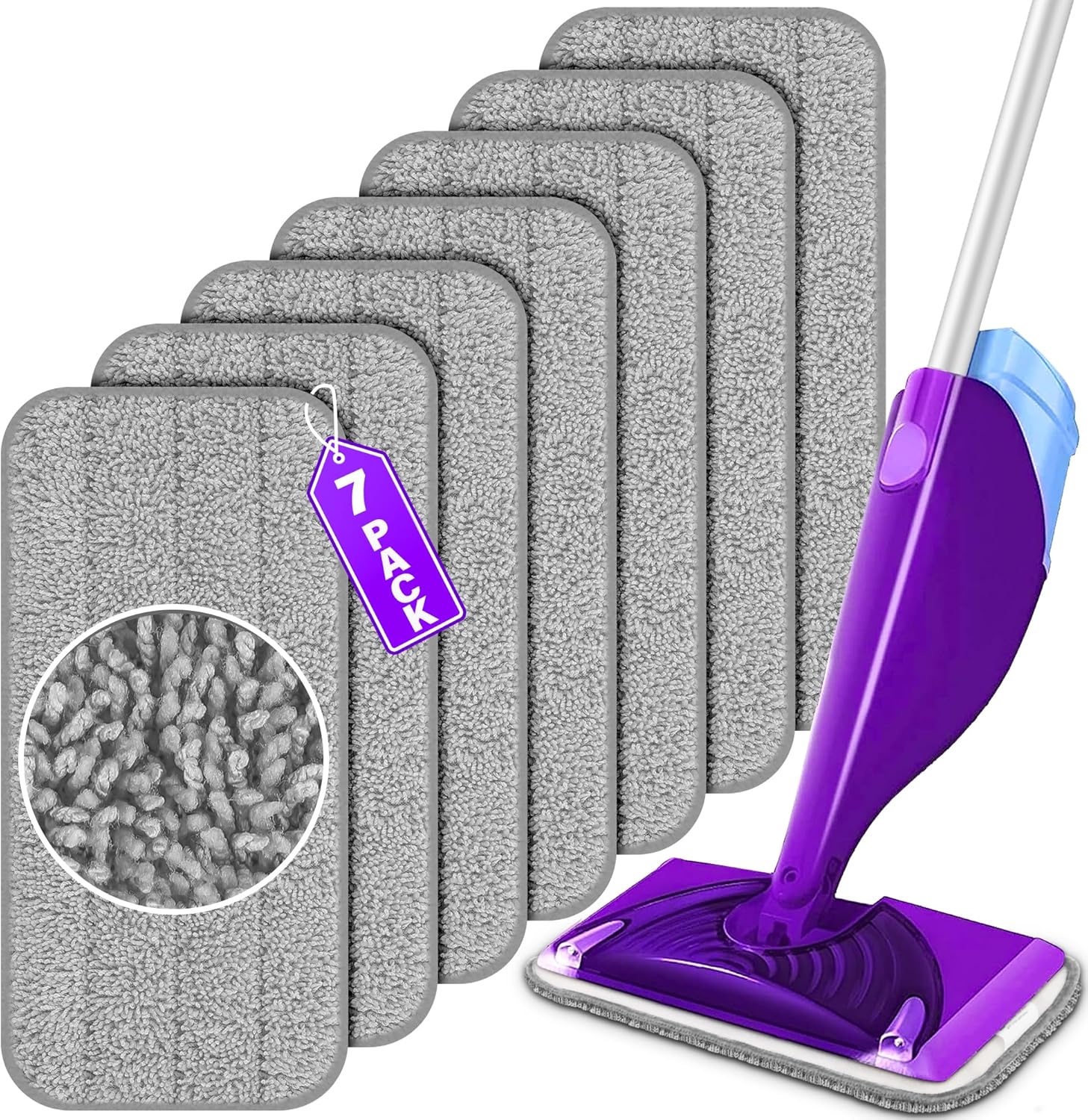 FORSPEEDER 7 Pack Reusable Mop Pads for Swiffer WetJet