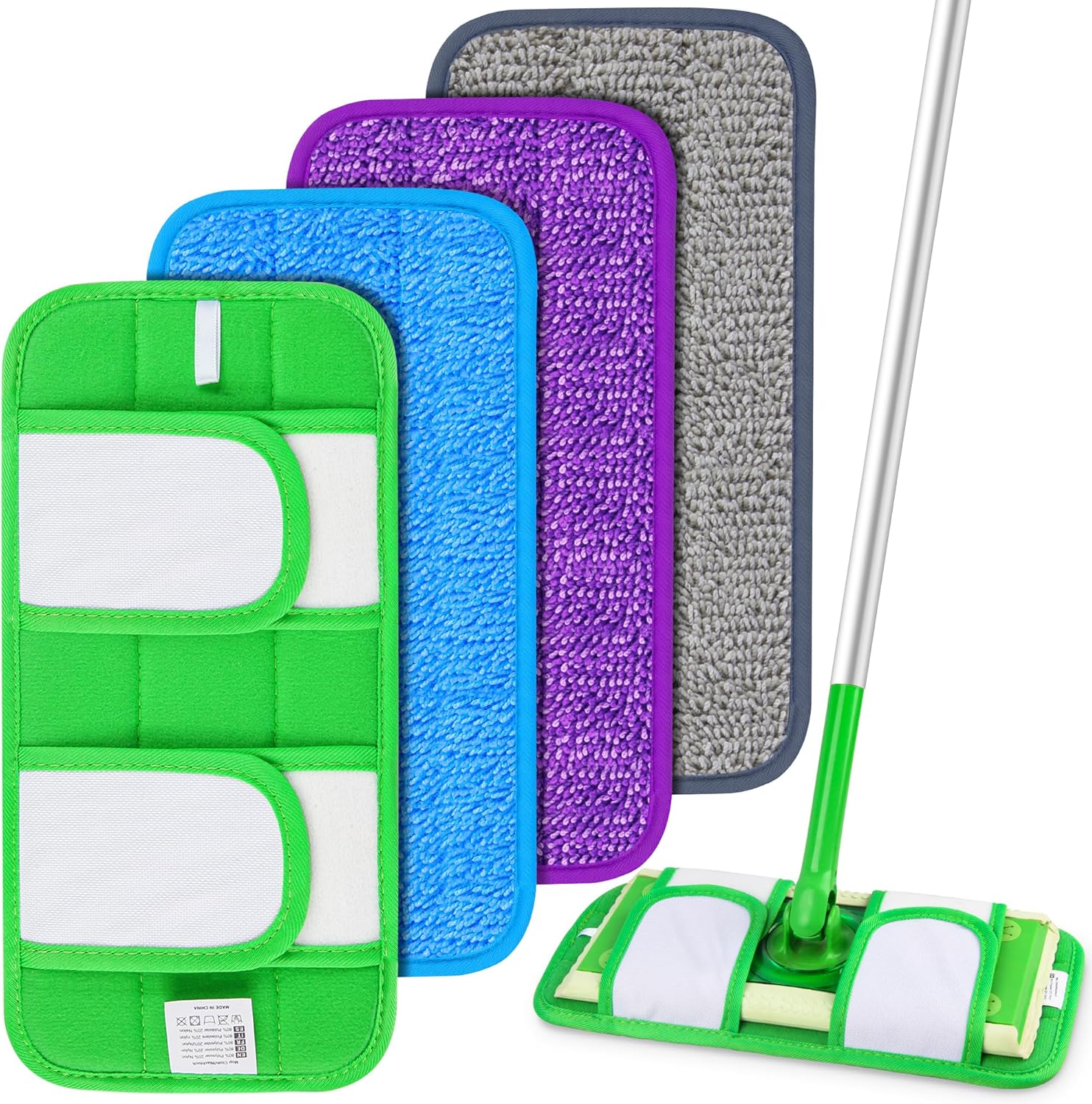 UMAYCOOL Micro Fiber Mop Pads 4 Pack for Swiffer Sweeper