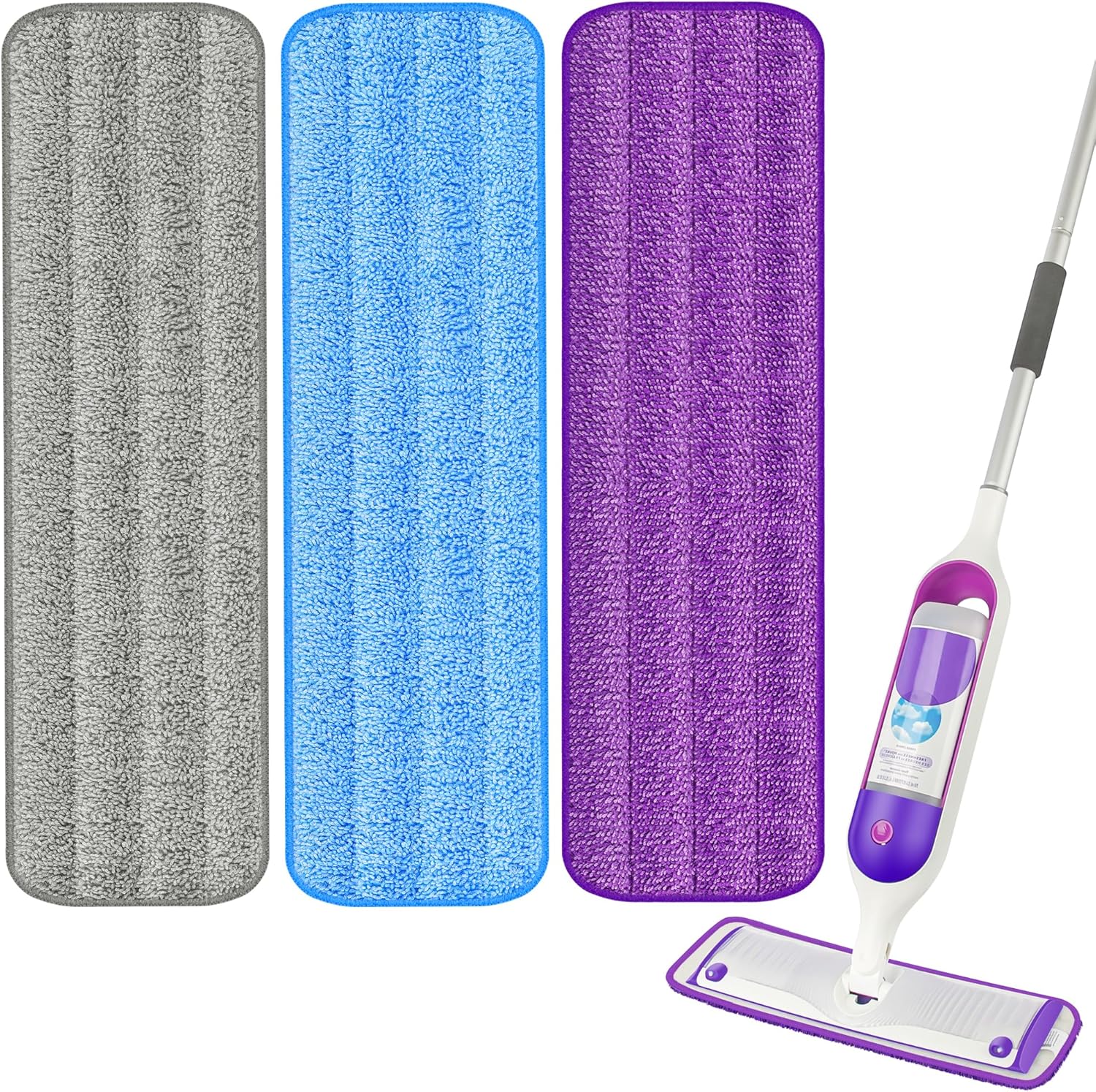 3 Pack Reusable Mop Pads for Swiffer PowerMop 1