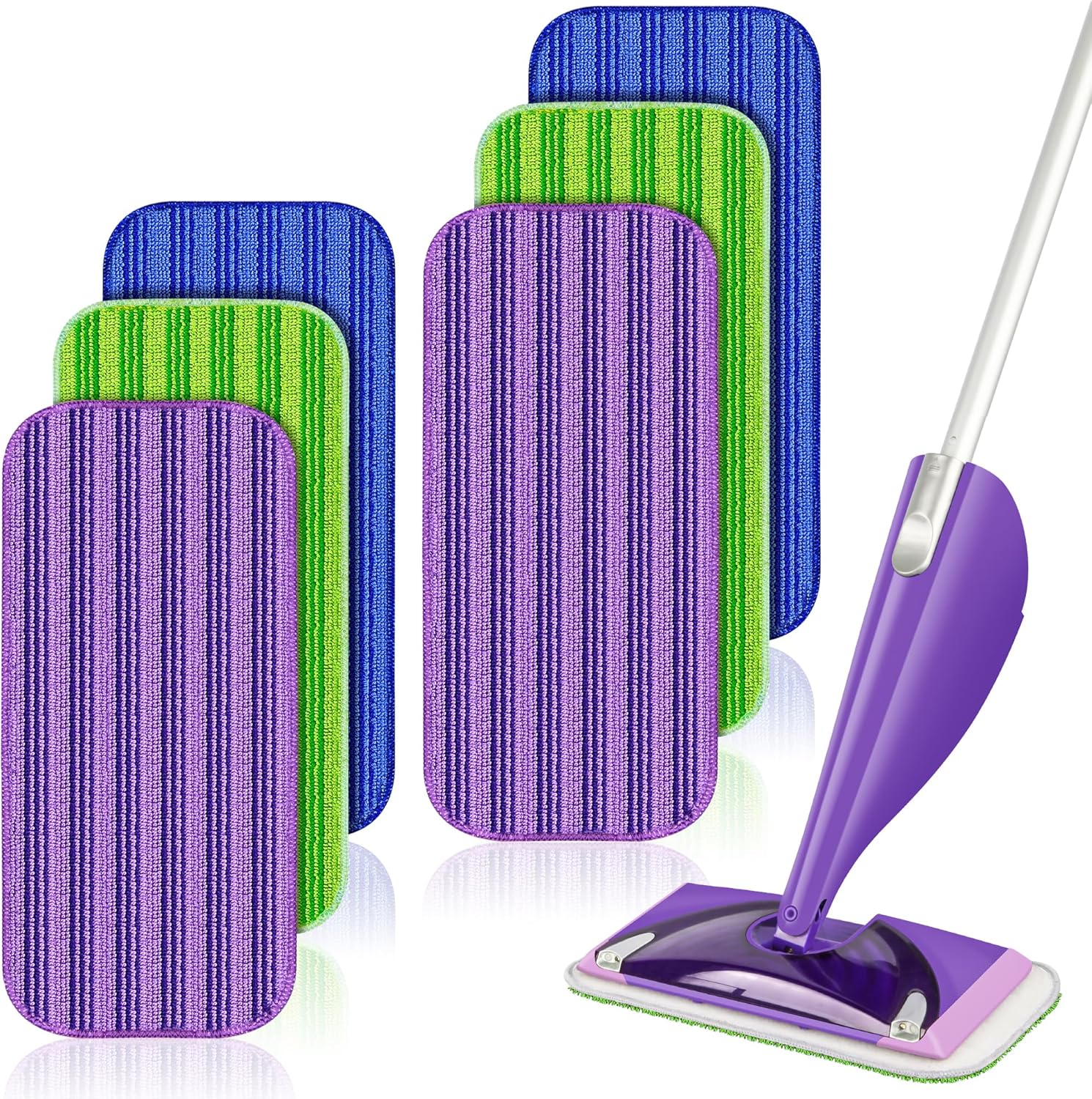 ILAVCOOL 6 Pack Reusable Mop Pads for Swiffer Wet Jet 1