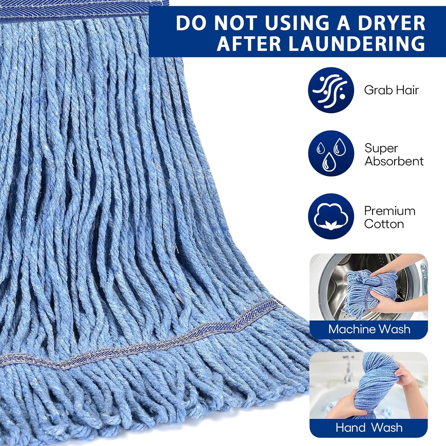 L Luke Supply Heavy Duty Mop Head Replacement Pack of 6