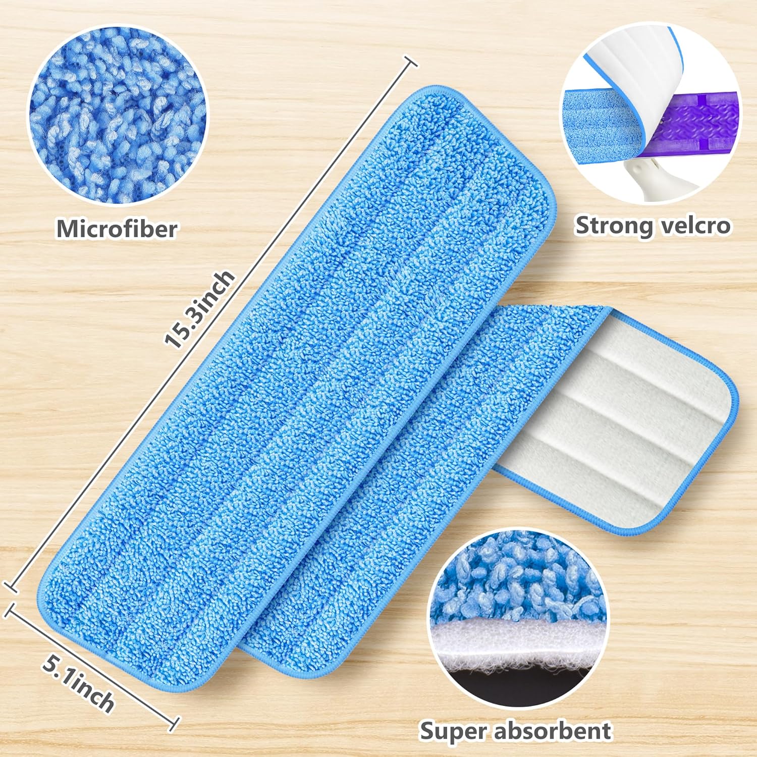 ILAVCOOL 6 Pack Reusable Mop Pads for Swiffer PowerMop