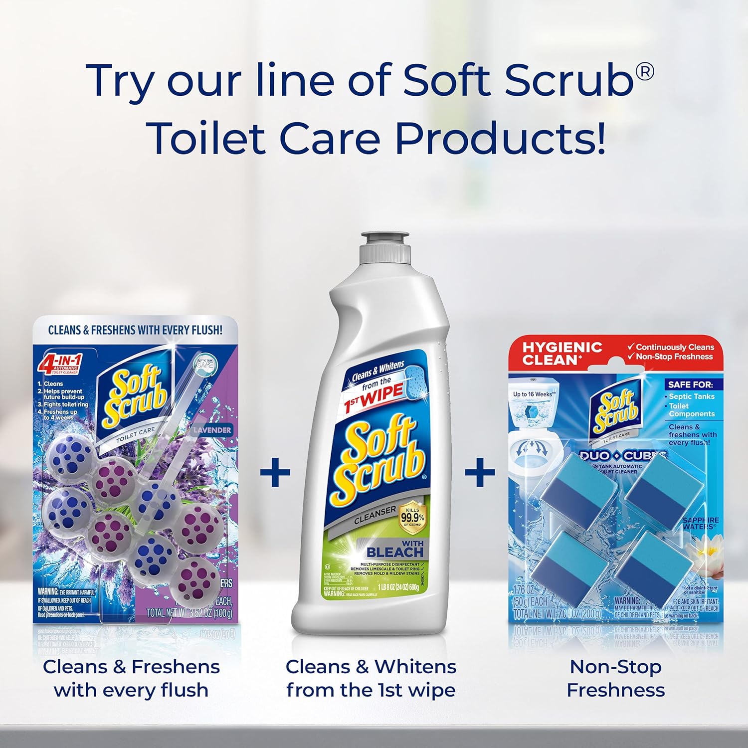 Soft Scrub 4-in-1 Rim Hanger Toilet Cleaner 2 Count Lavender Scent