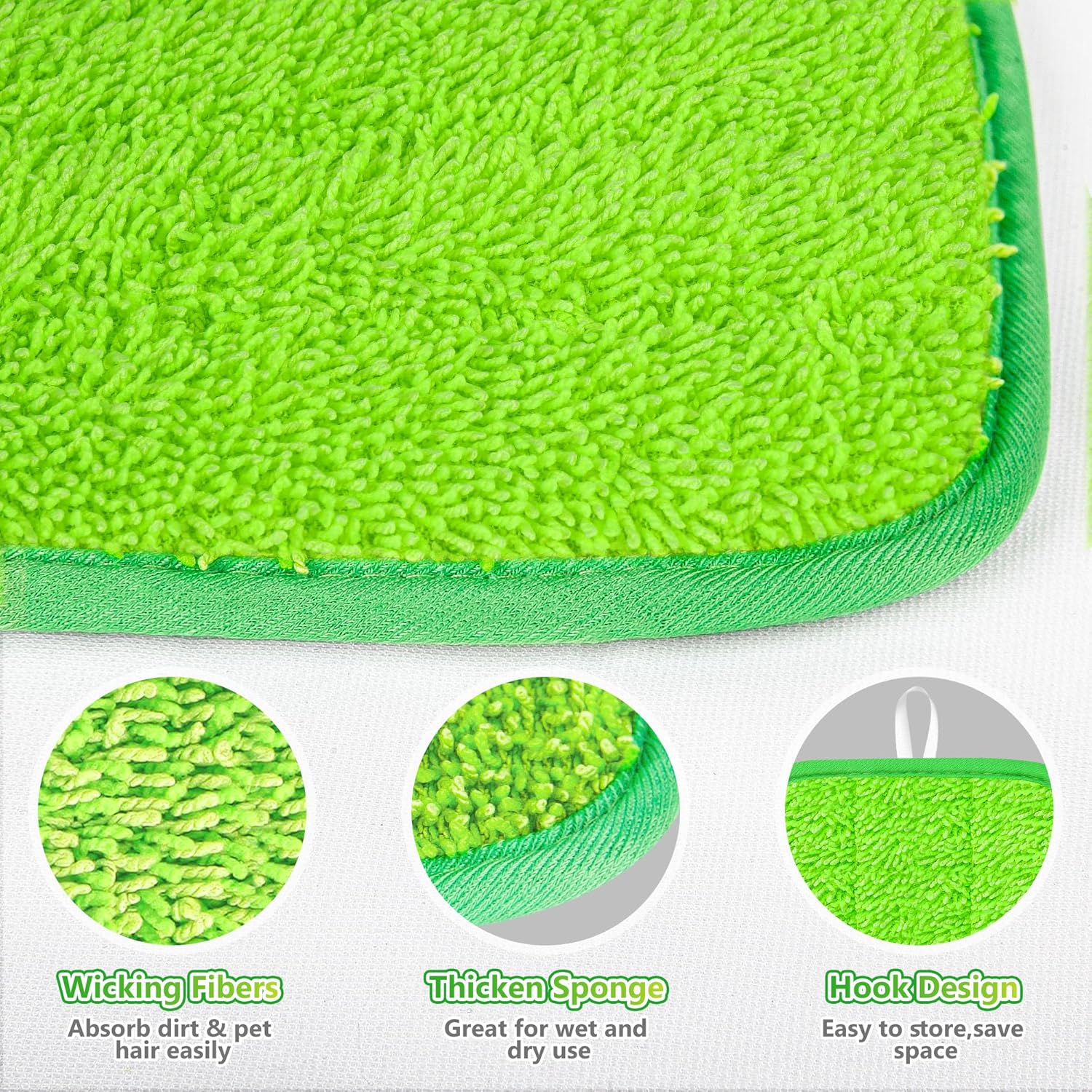 UMAYCOOL Micro Fiber Mop Pads 4 Pack for Swiffer Sweeper