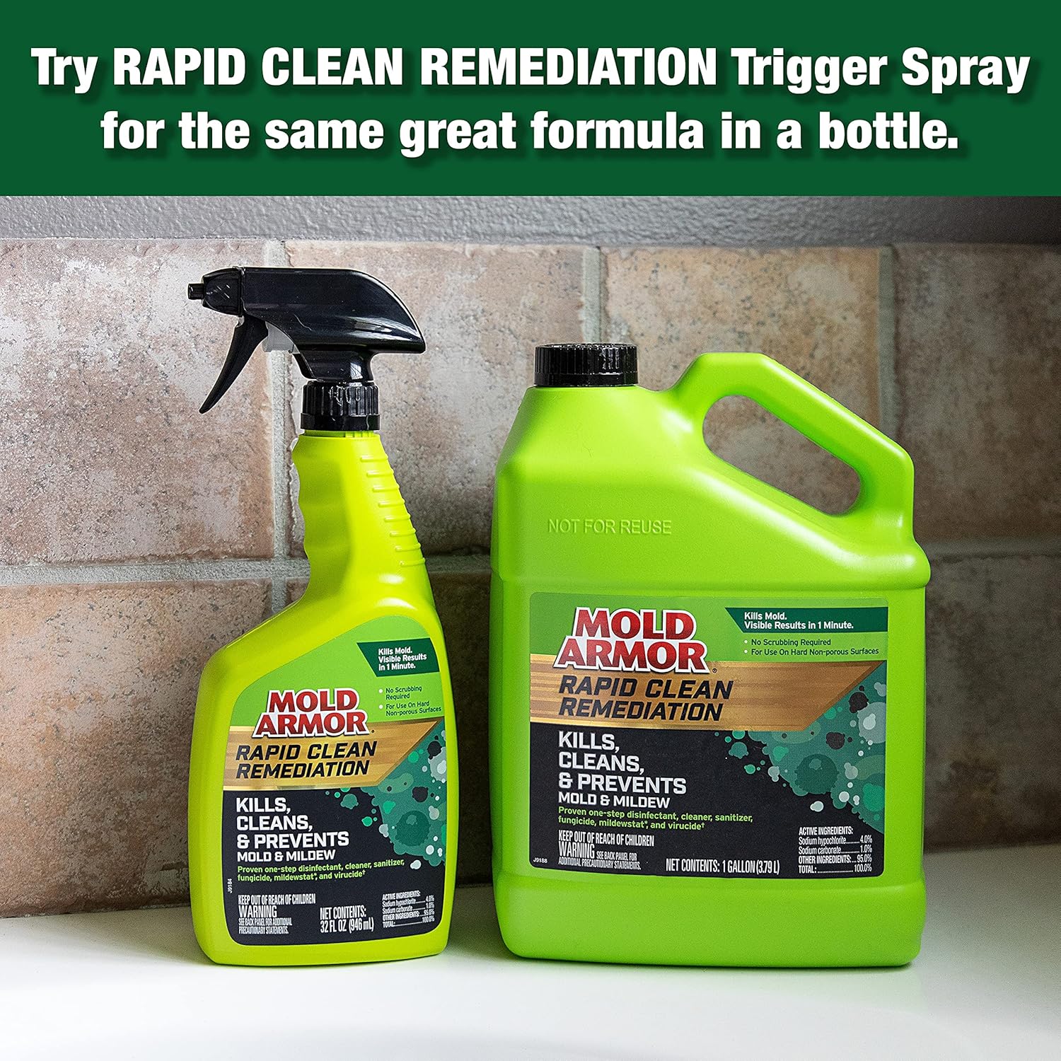 Mold Armor Rapid Clean Remediation 1 Gallon - Kills Mold Mildew Prevents